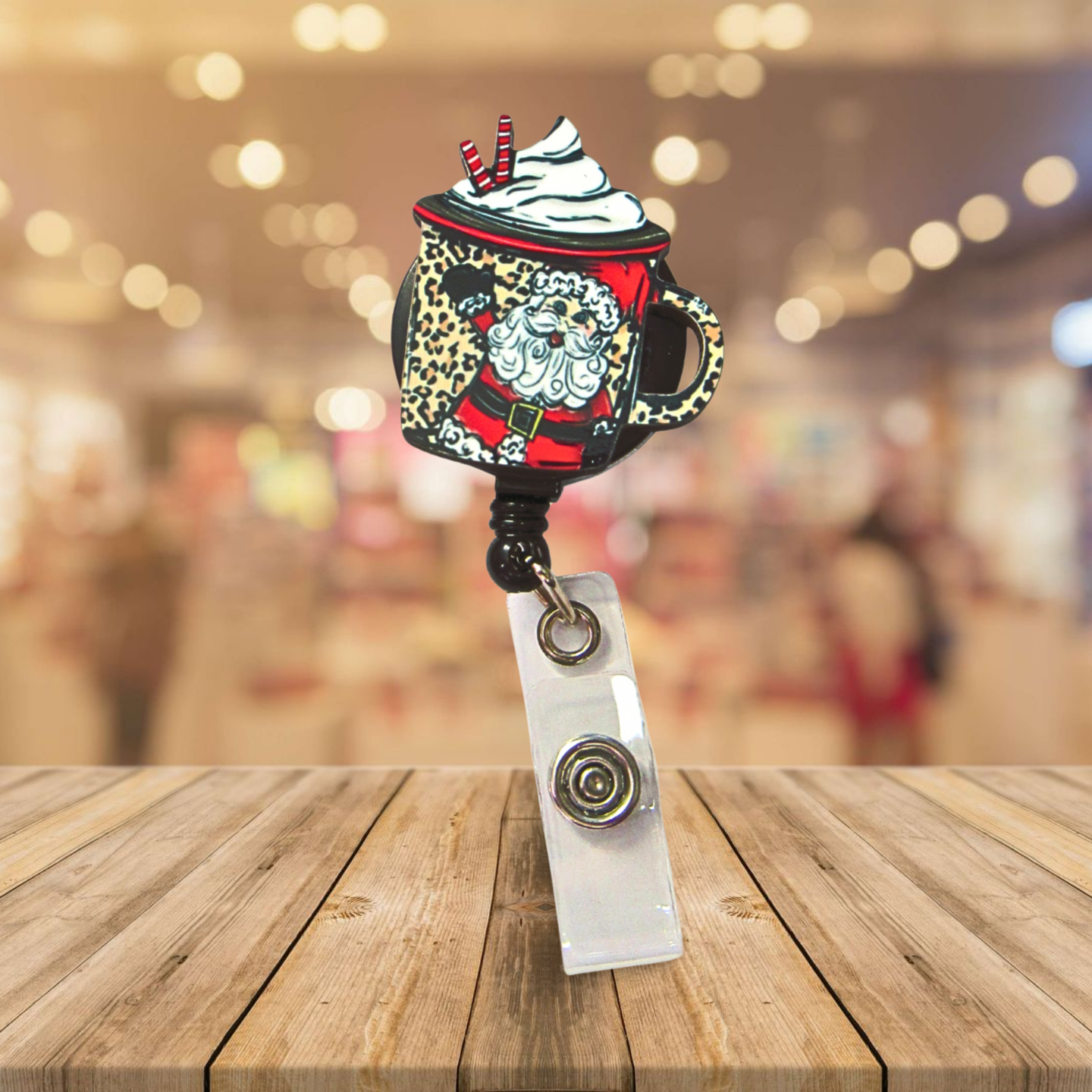 Latte Mug Shaped Sublimated Badge Reel