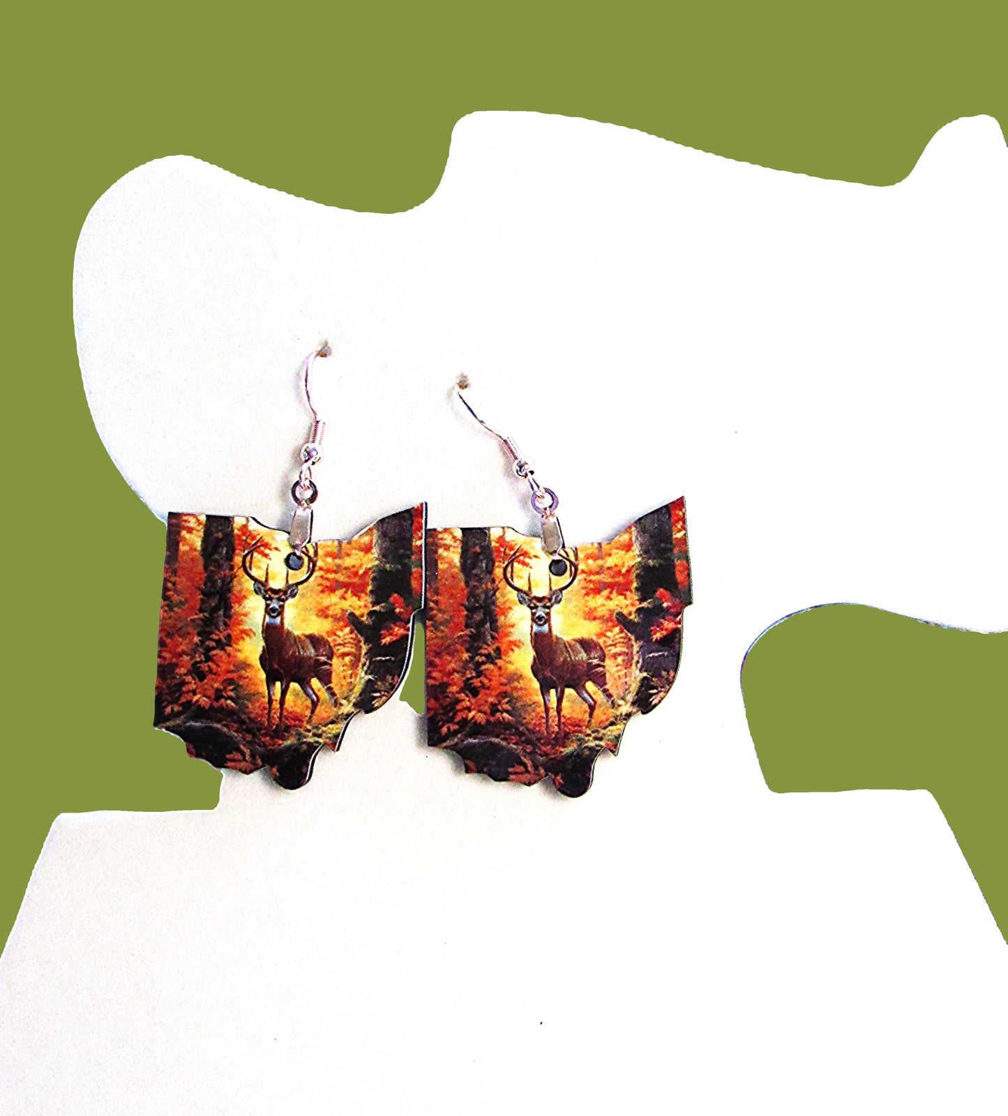 Ohio Shaped Sublimated Earrings