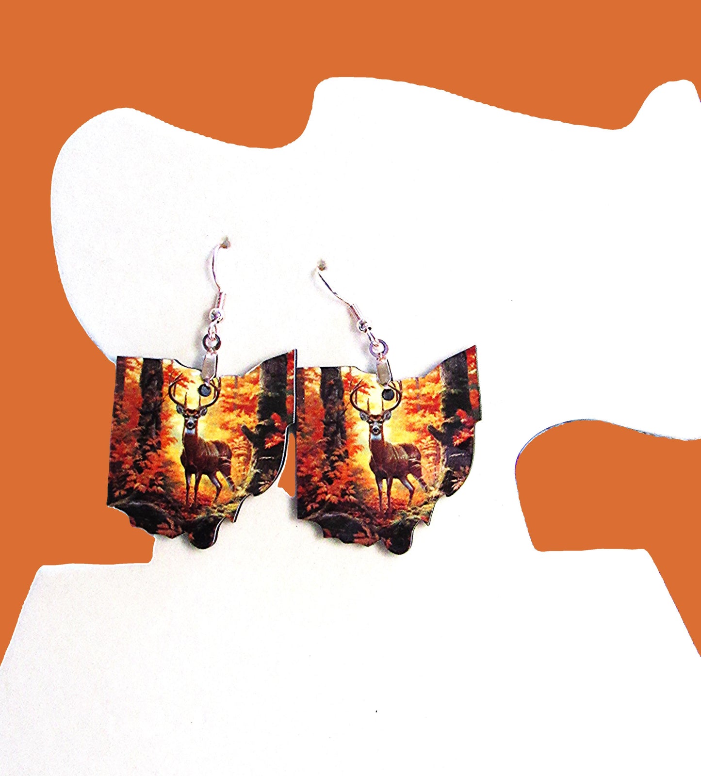 Ohio Shaped Sublimated Earrings