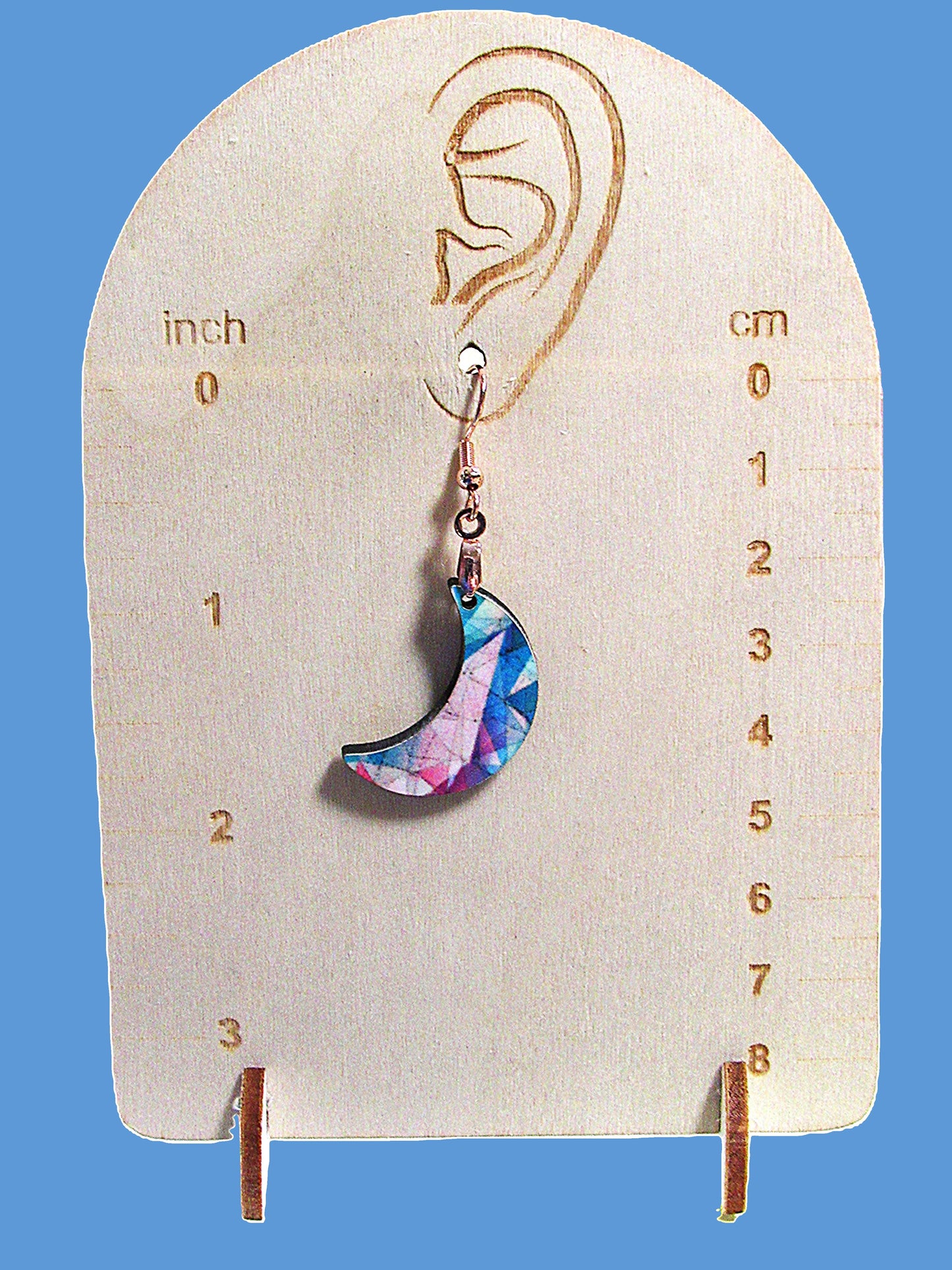 Moon Shaped Sublimated Earrings 1 inch
