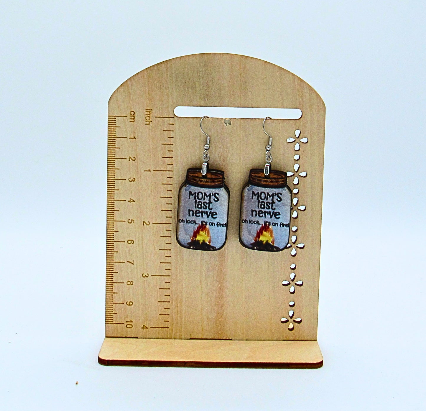 MDF-Mason Jar Shaped Sublimated Earrings 1.5 inch