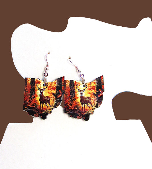 Ohio Shaped Sublimated Earrings