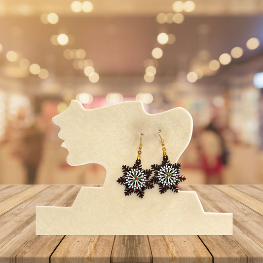 Snowflake Shaped Sublimated Earring 1.5 inch