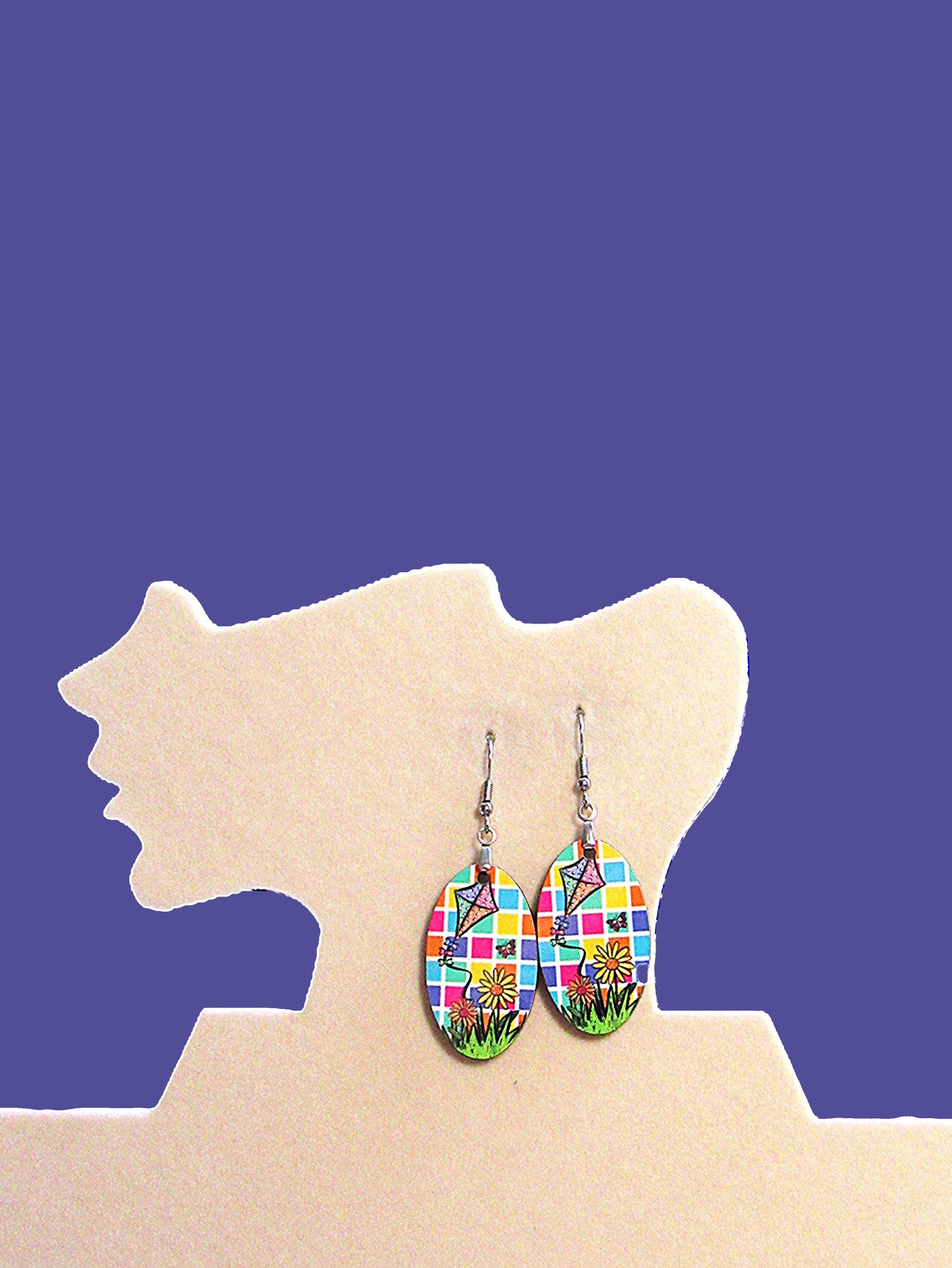 Oval Shaped Sublimated Earrings