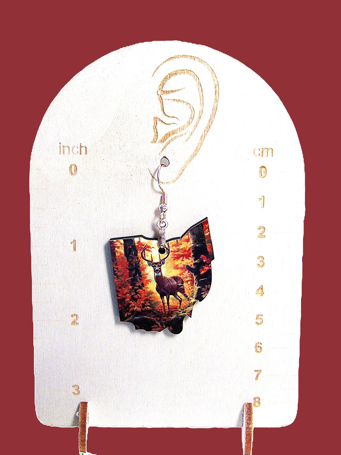 Ohio Shaped Sublimated Earrings