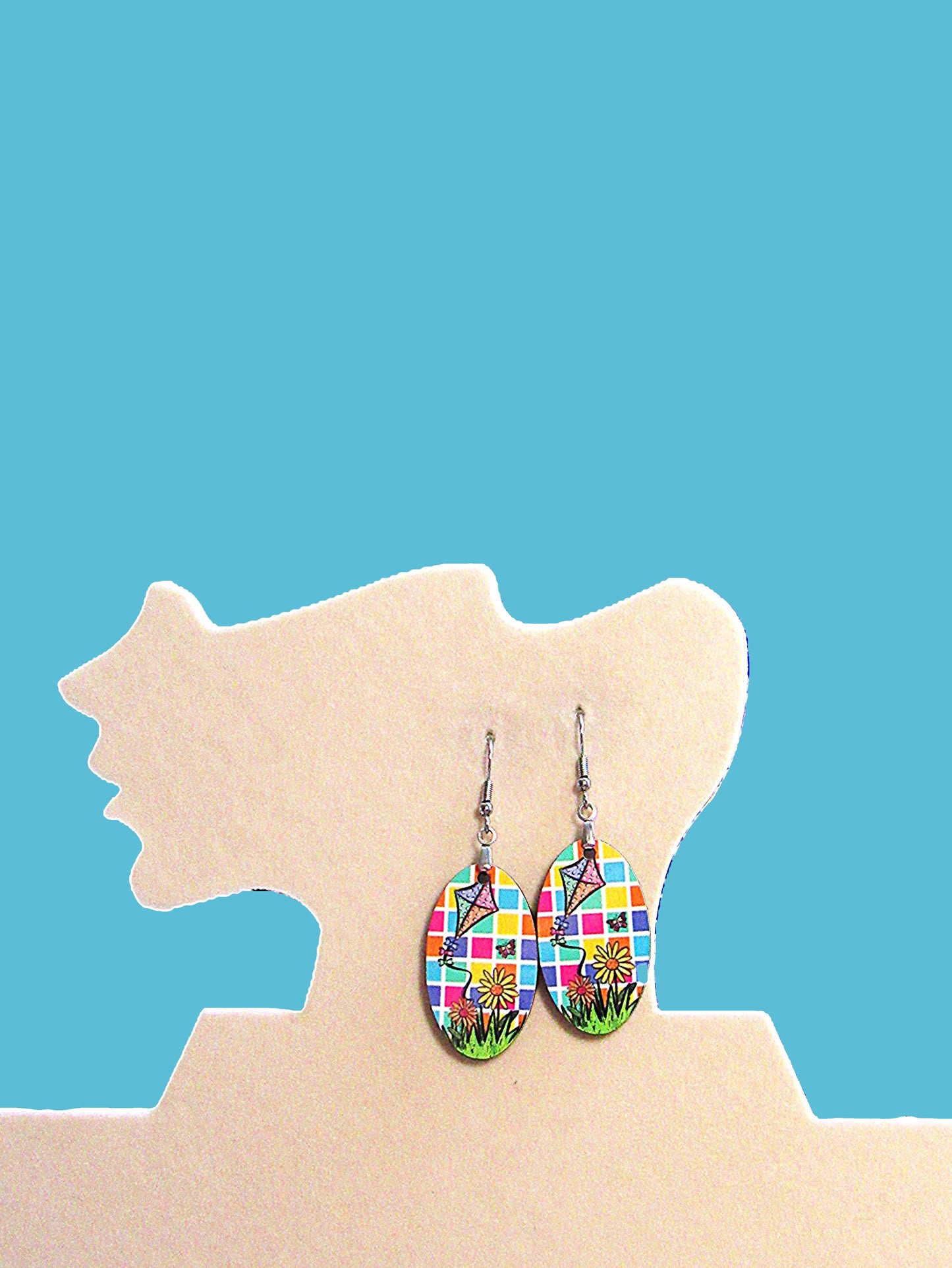 Oval Shaped Sublimated Earrings