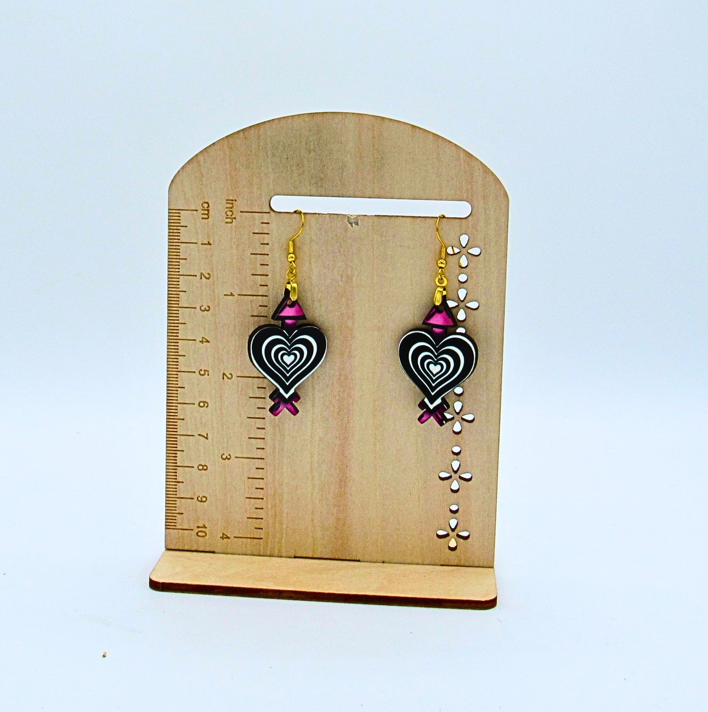 MDF-Heart Arrow Shaped Sublimated Earrings 1.5 inch