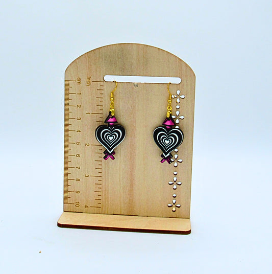 MDF-Heart Arrow Shaped Sublimated Earrings 1.5 inch