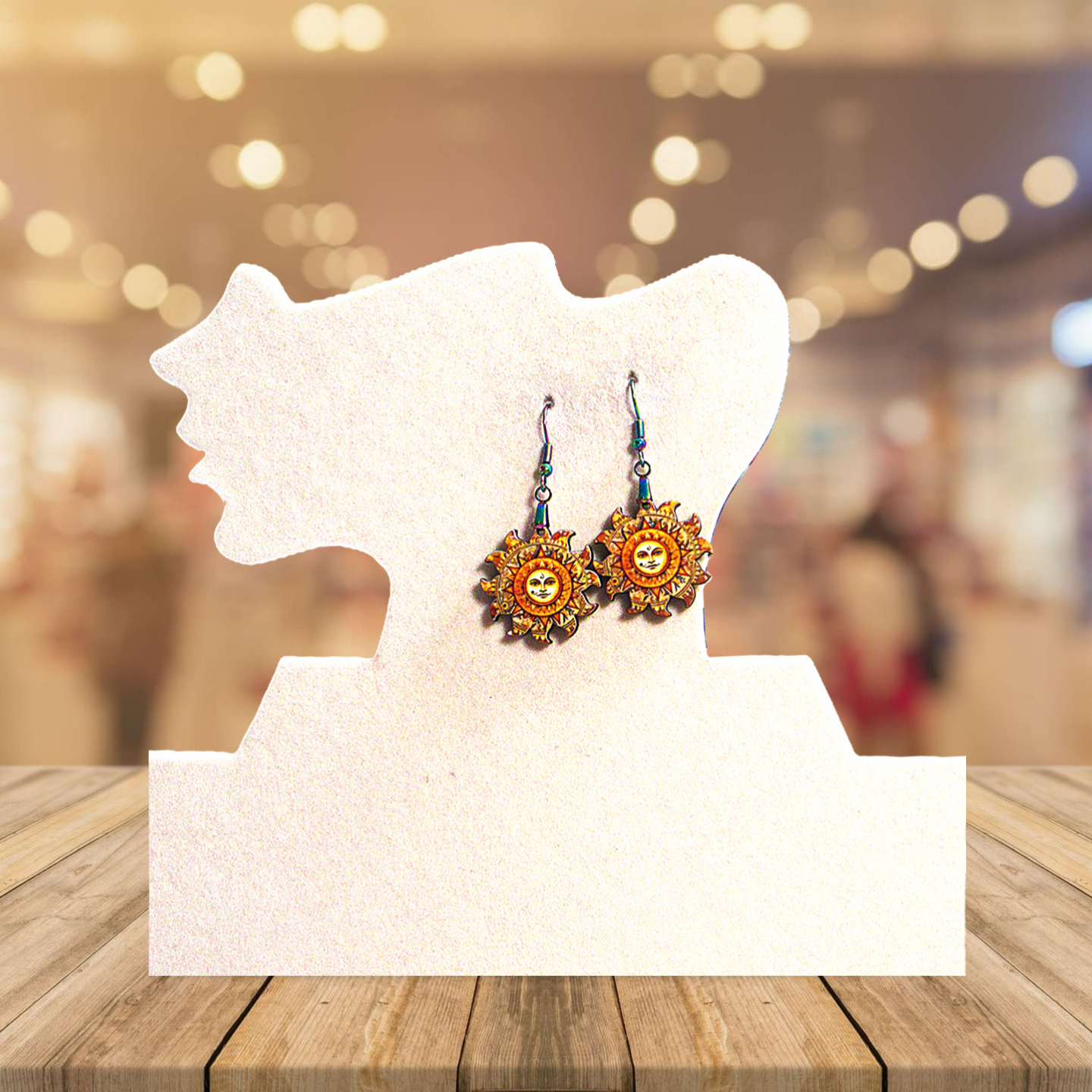 Sun Shaped Sublimated Earrings 1 inch