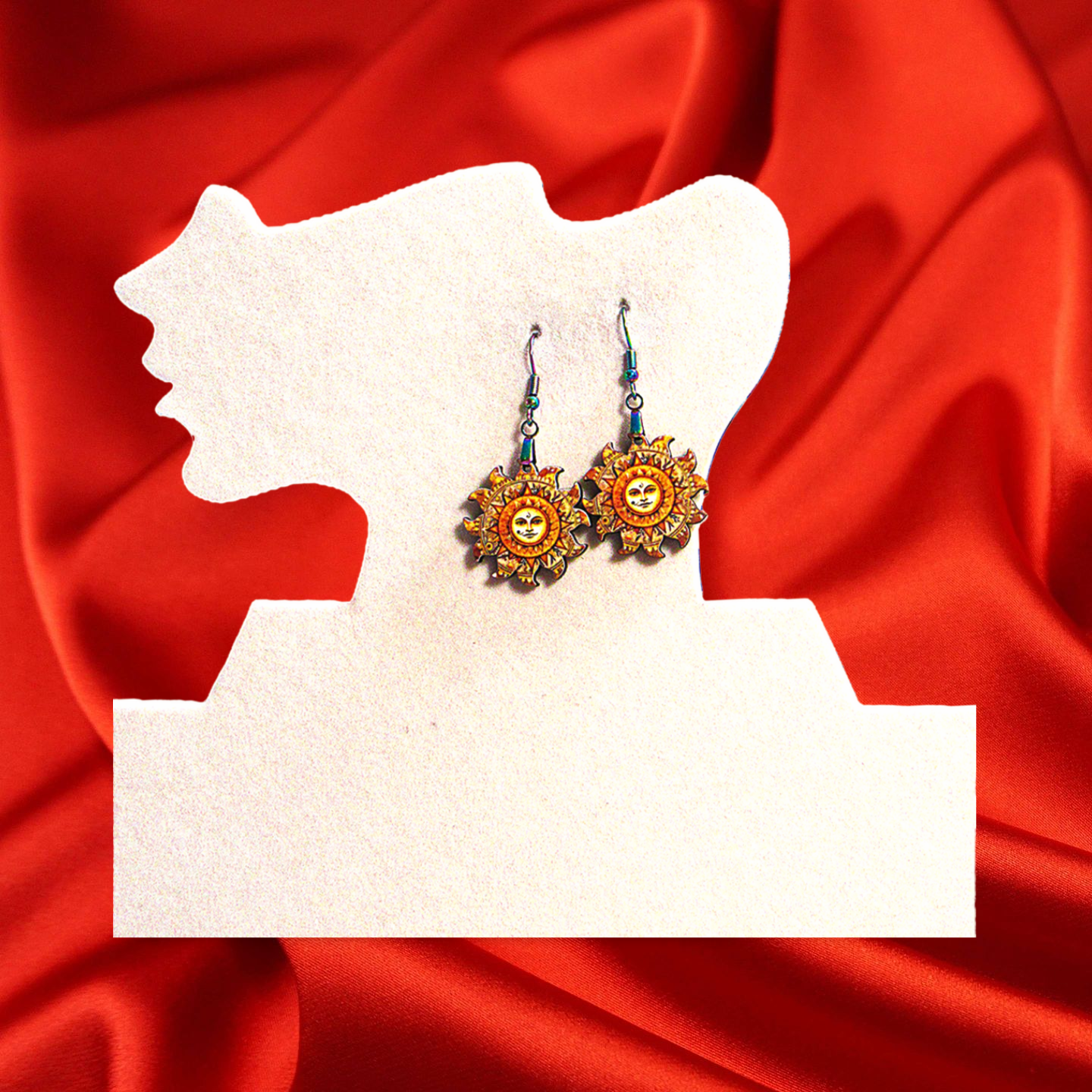 Sun Shaped Sublimated Earrings 1 inch