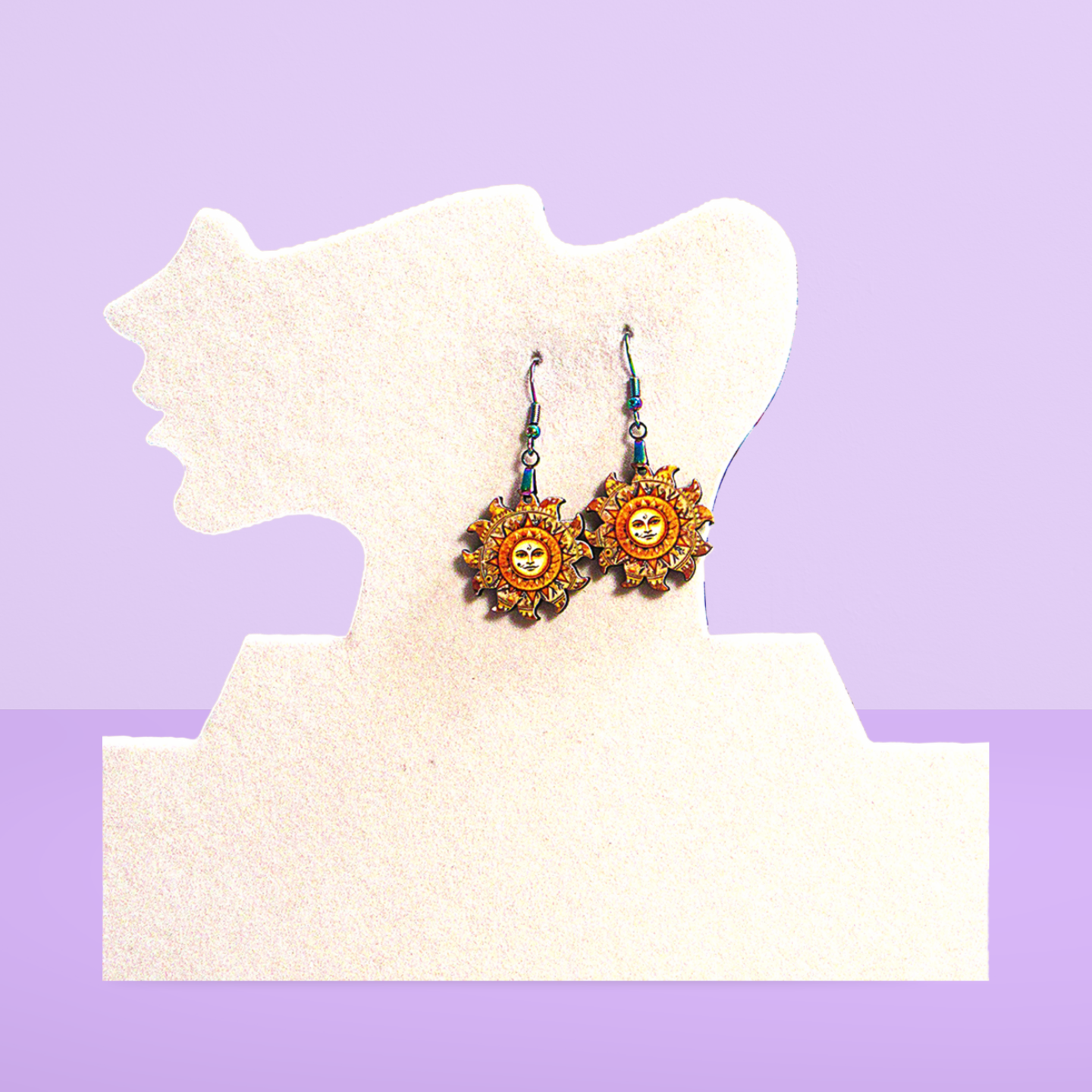 Sun Shaped Sublimated Earrings 1 inch