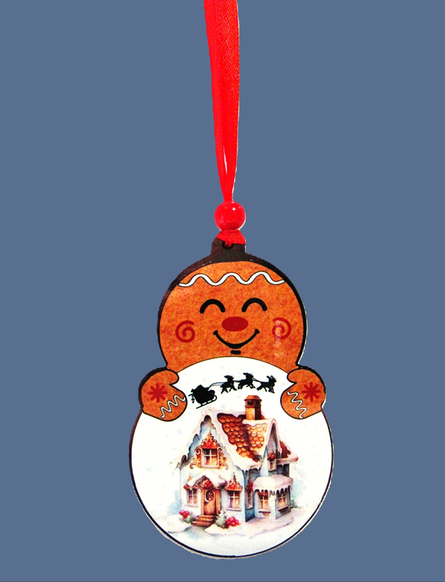 Gingerbread with bulb Shaped Sublimated Ornament