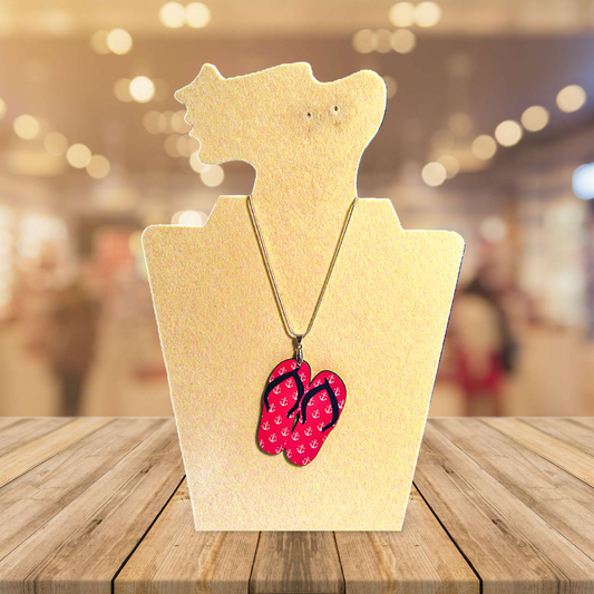 Flip Flop Shaped Sublimated Necklace