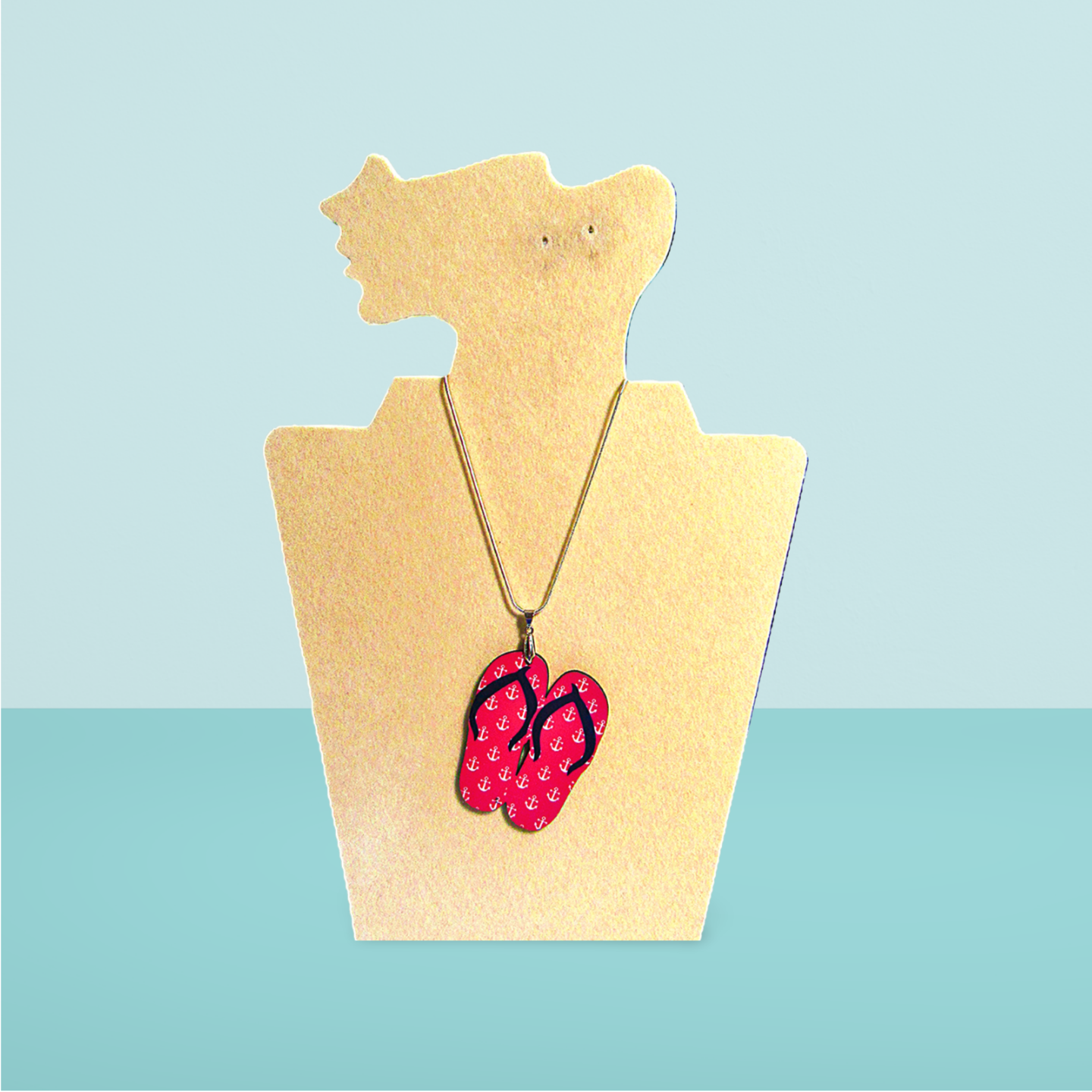 Flip Flop Shaped Sublimated Necklace