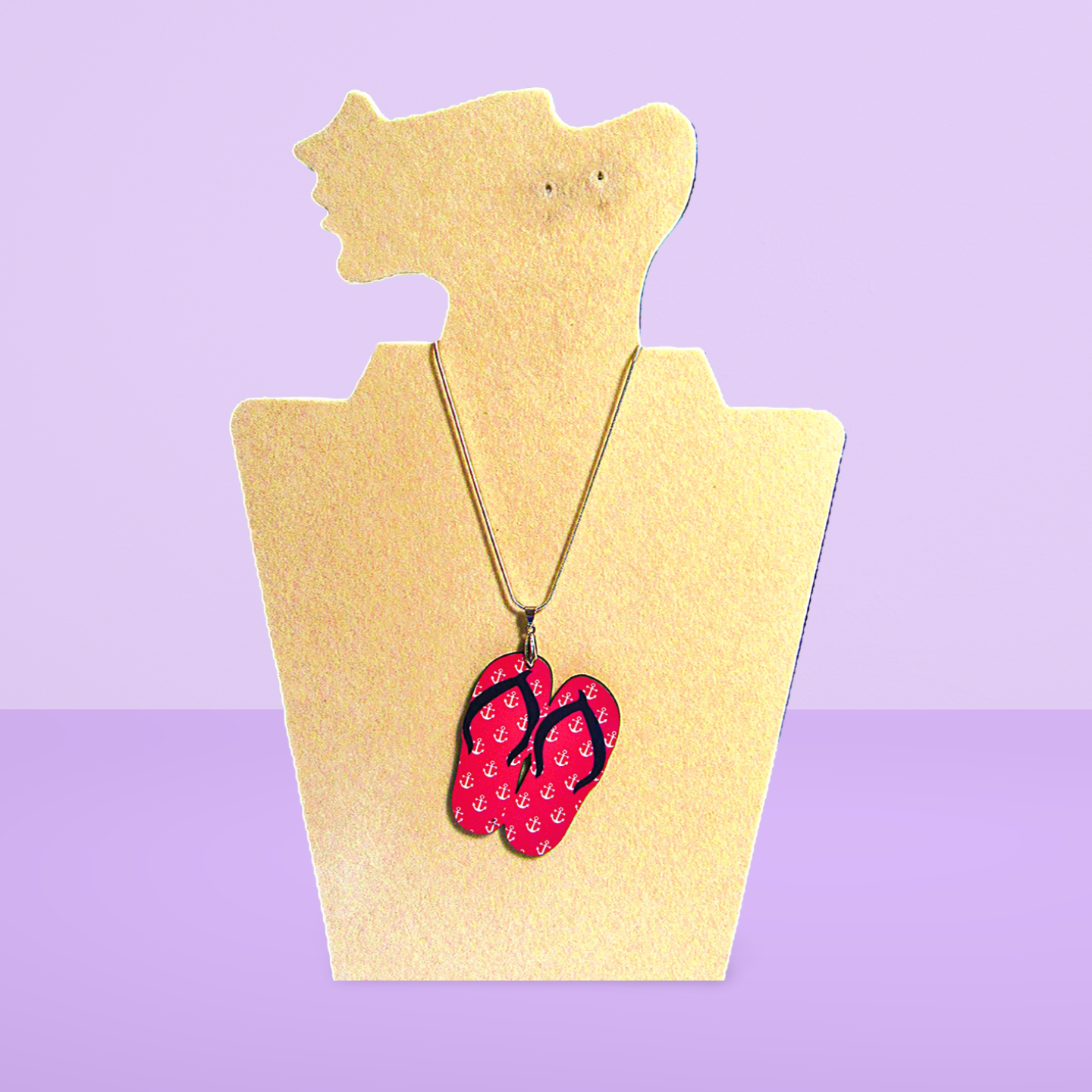 Flip Flop Shaped Sublimated Necklace