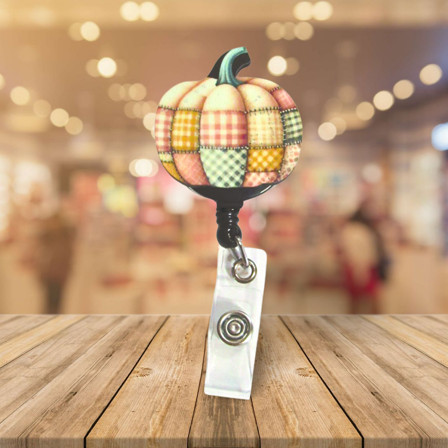 Pumpkin Shaped Sublimated Badge Reel