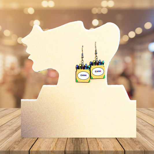 Crayon Box Shaped Sublimated Earring