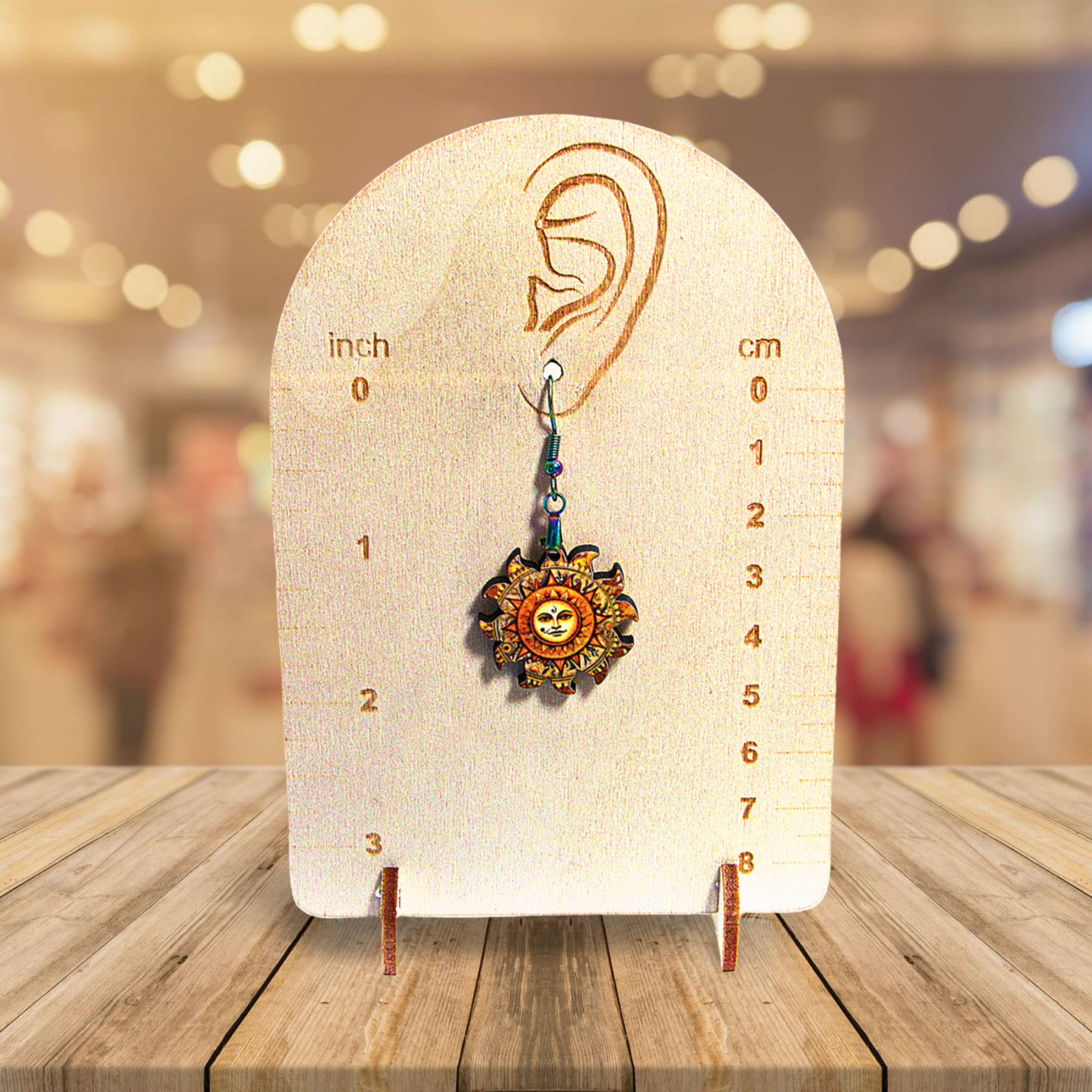 Sun Shaped Sublimated Earrings 1 inch