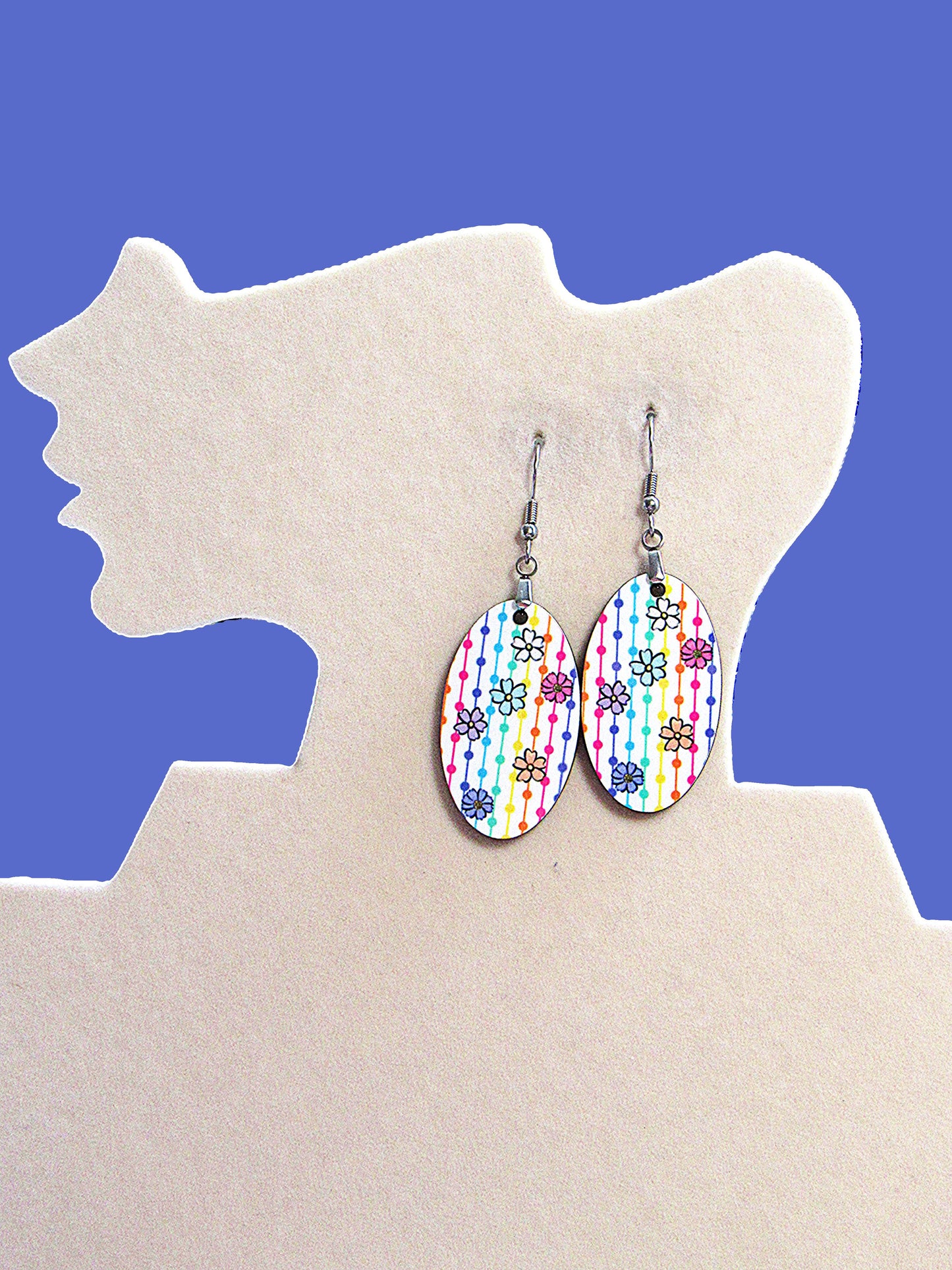 Oval Shaped Sublimated Earrings