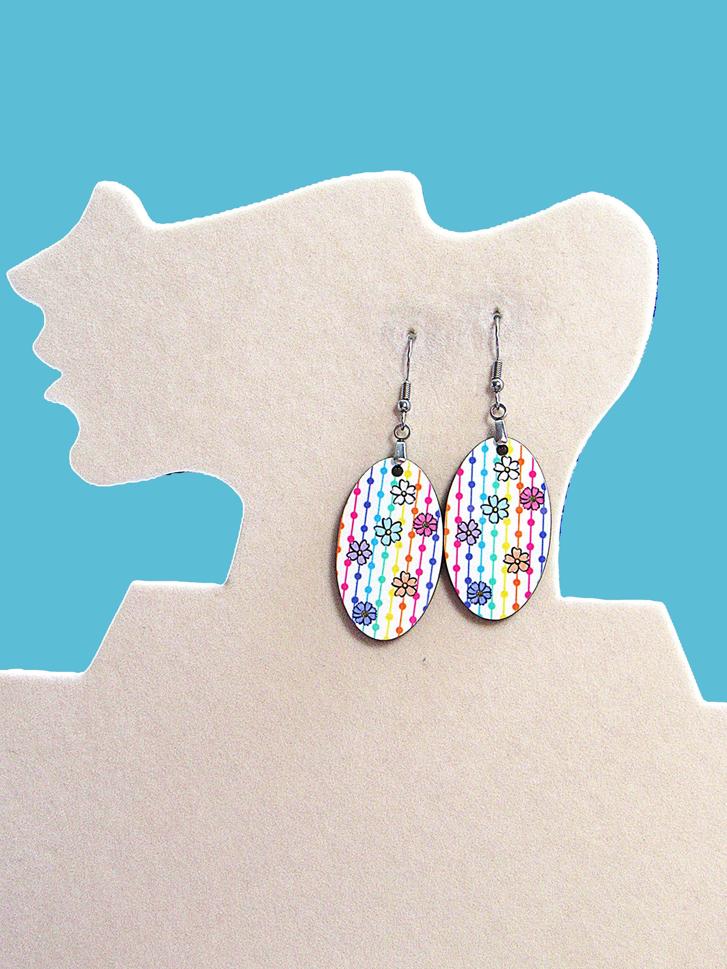 Oval Shaped Sublimated Earrings