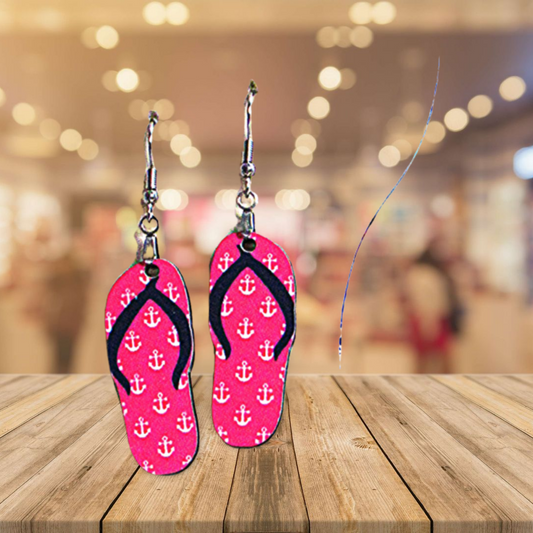 Flip Flop Shaped Sublimated Earrings