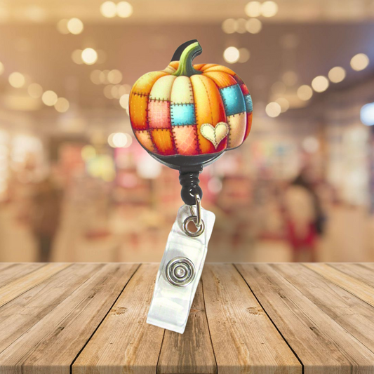 Pumpkin Shaped Sublimated Badge Reel