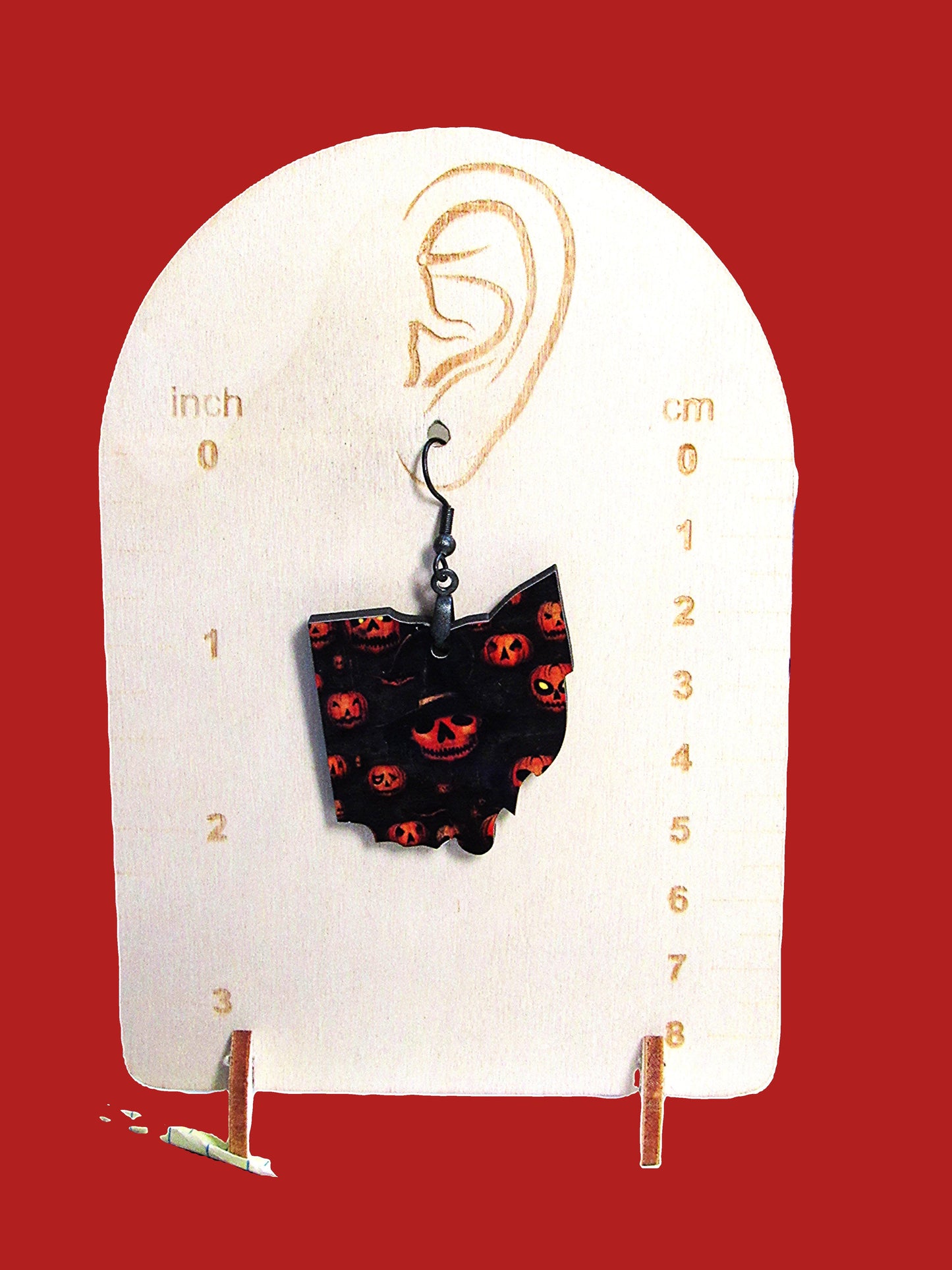 Ohio Shaped Sublimated Earring