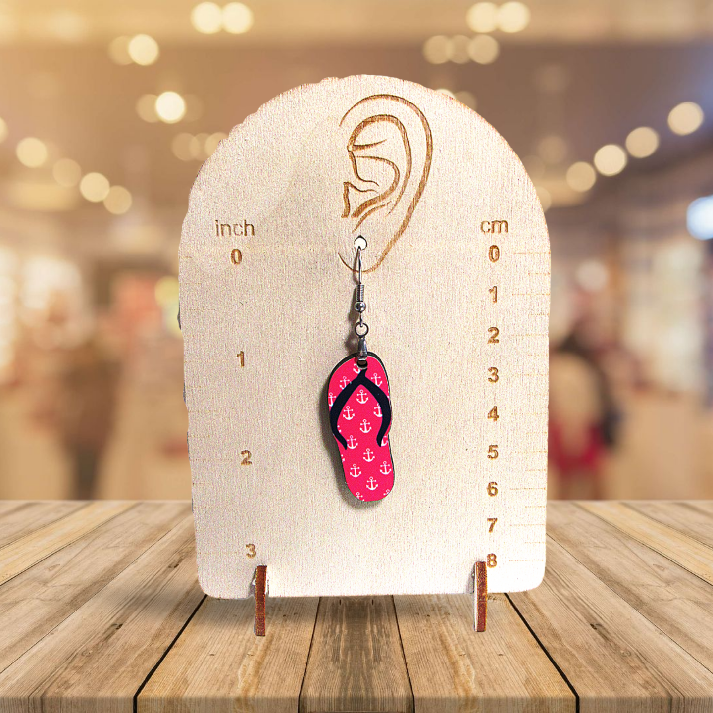Flip Flop Shaped Sublimated Earrings