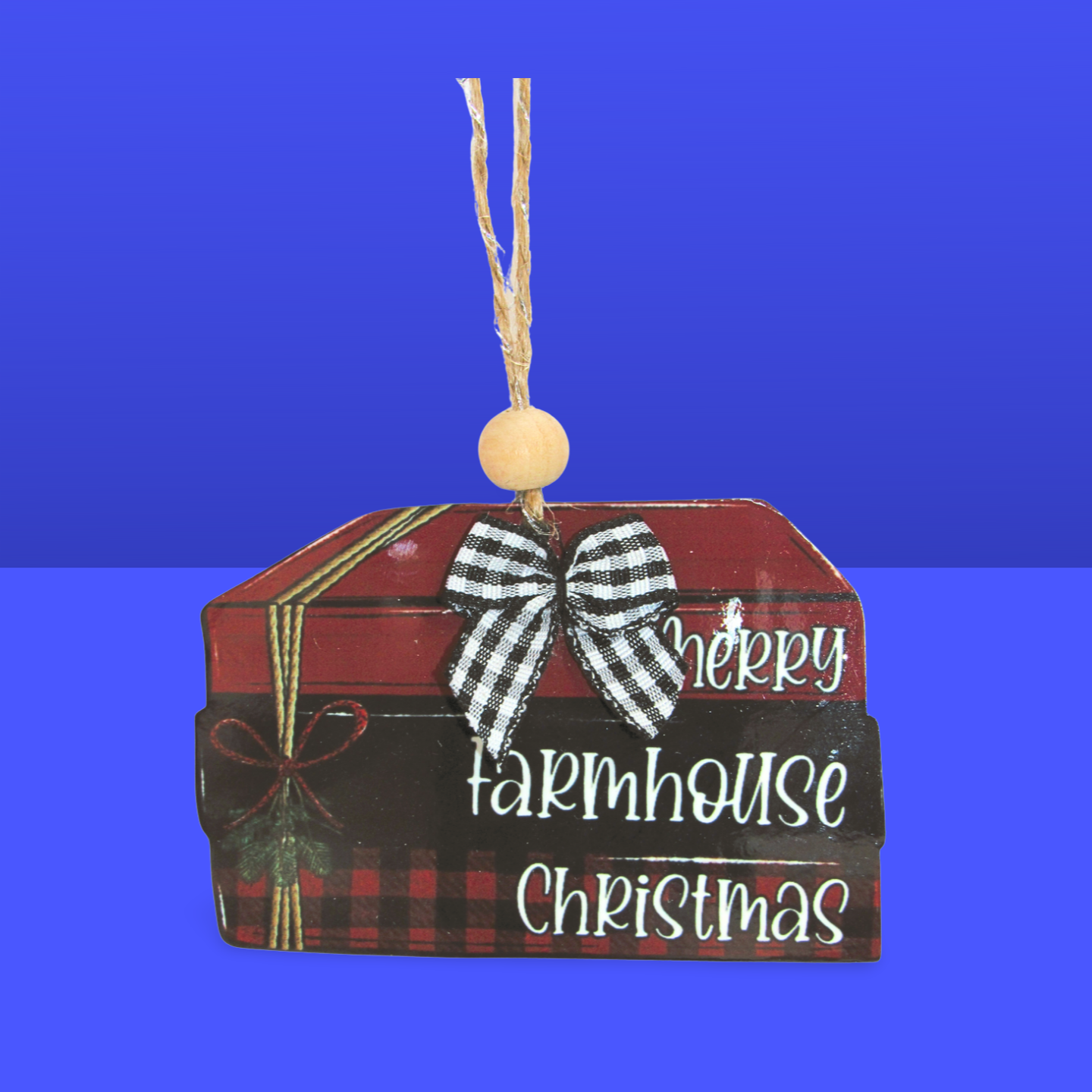Stacked Book Shaped Sublimated Ornament
