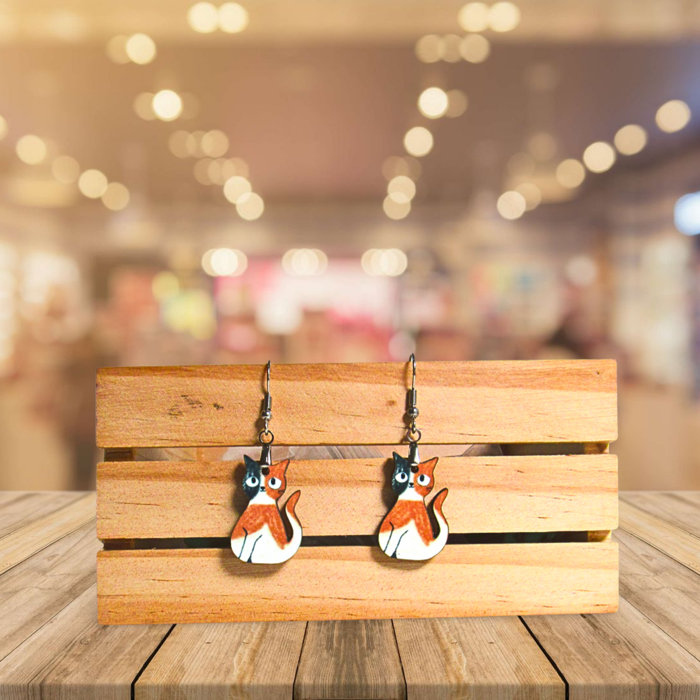 Cat Shaped Sublimated Earrings 1 inch