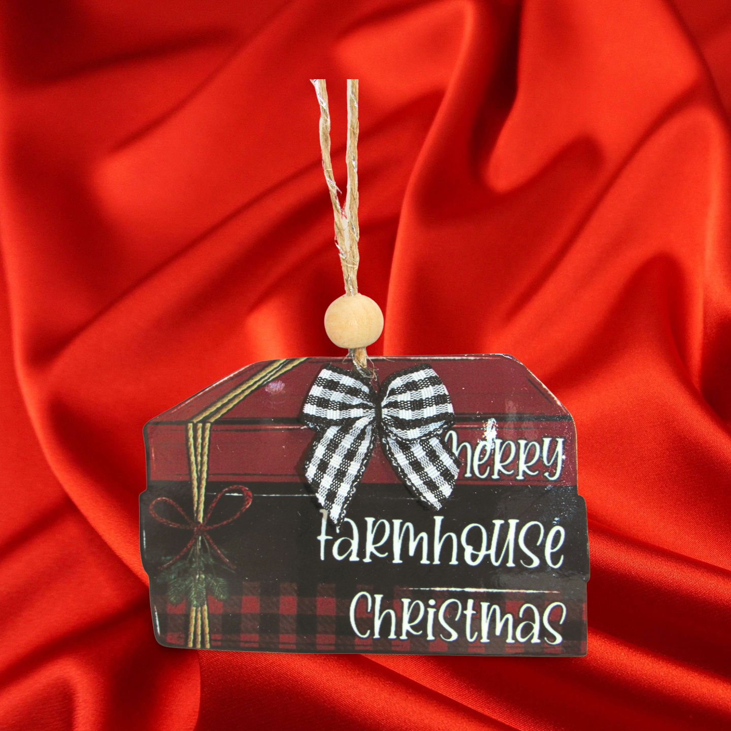 Stacked Book Shaped Sublimated Ornament