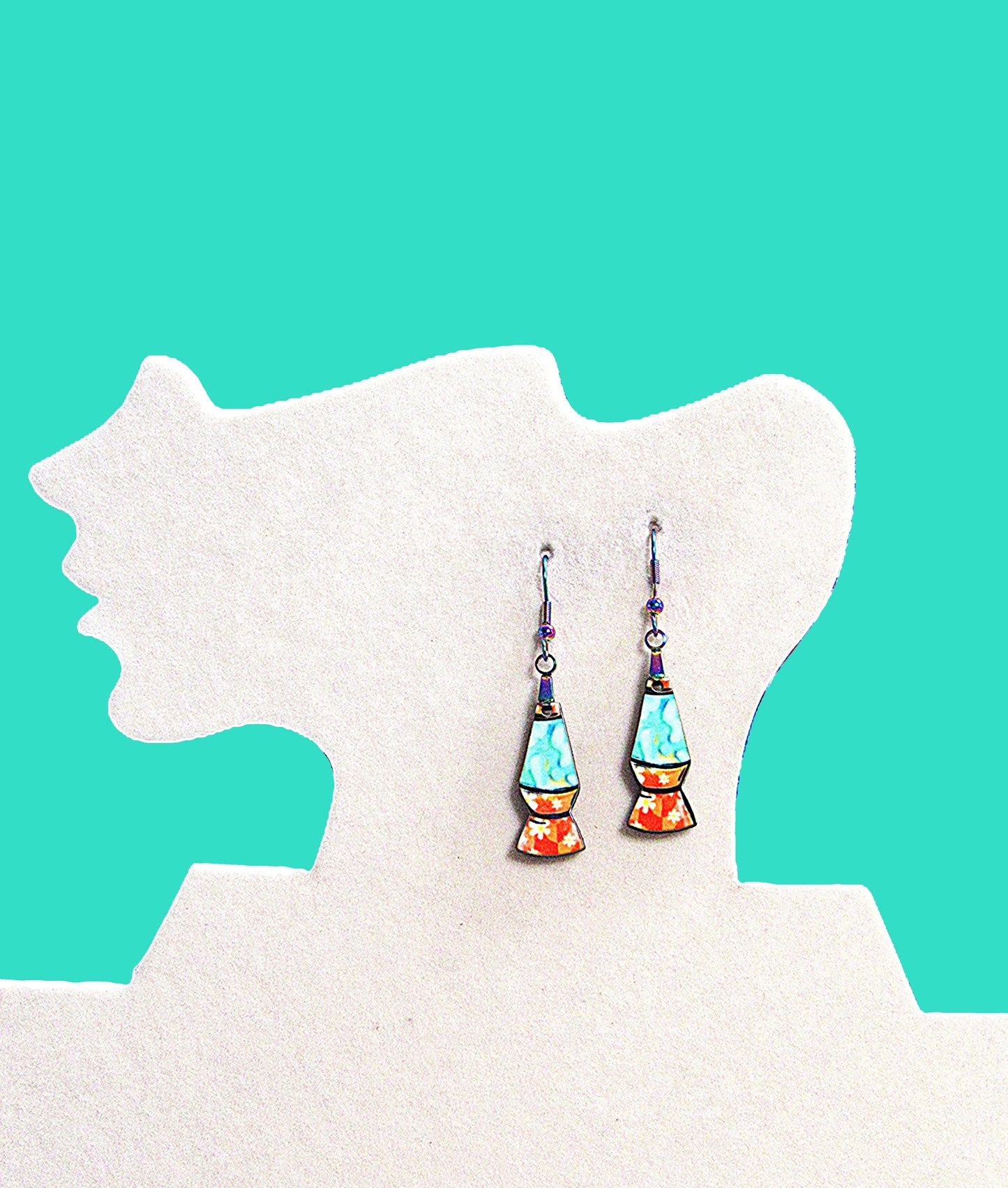 Lava Lamp Shaped Sublimated 1 inch Earrings