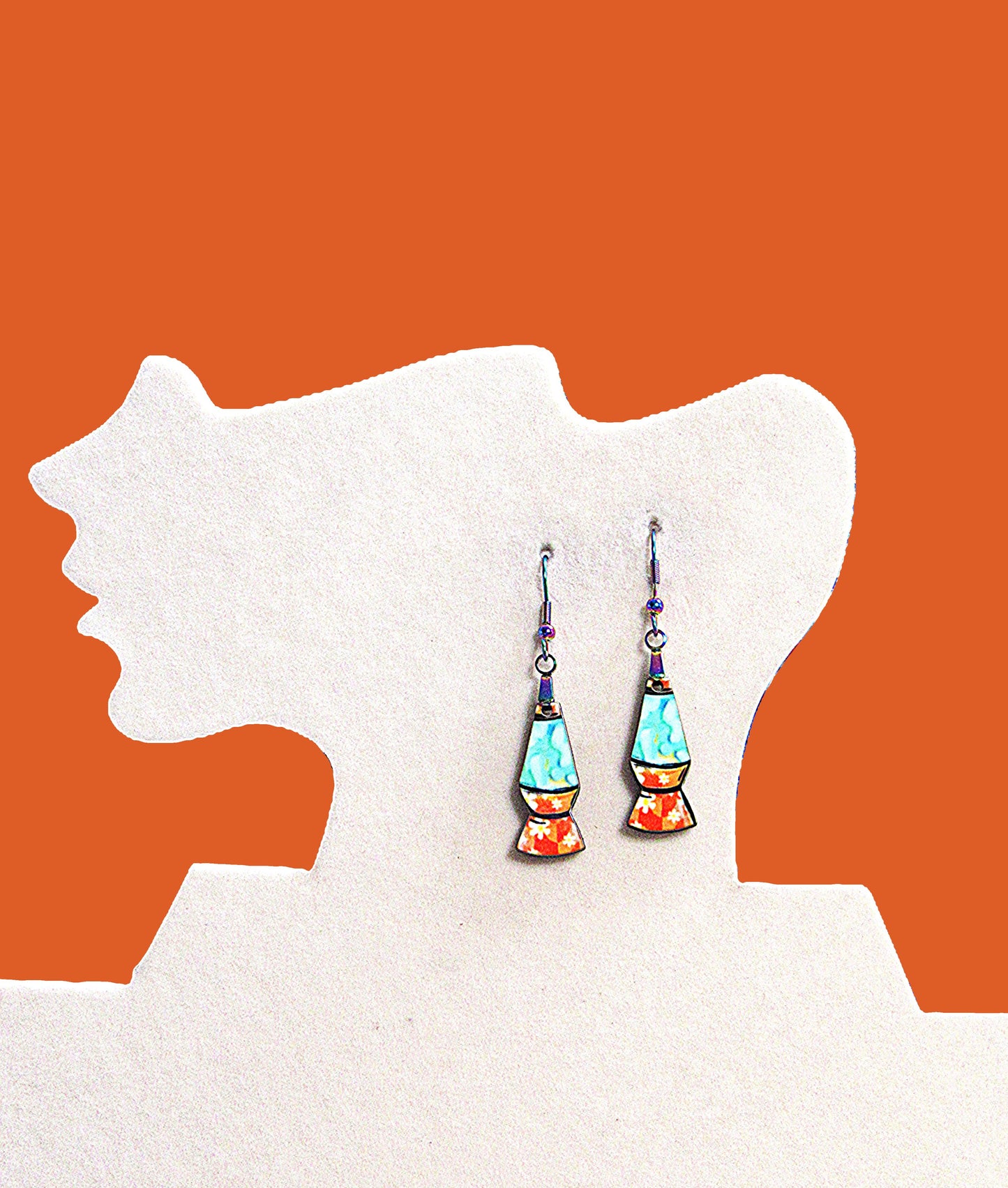 Lava Lamp Shaped Sublimated 1 inch Earrings
