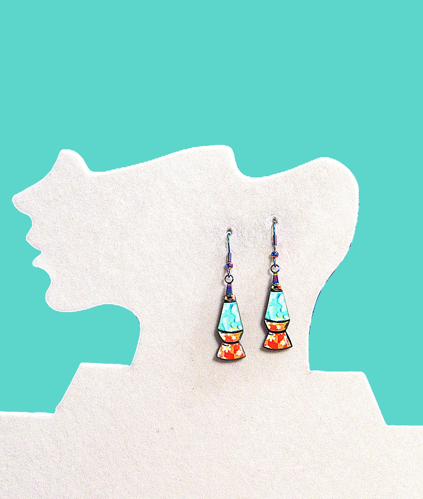 Lava Lamp Shaped Sublimated 1 inch Earrings