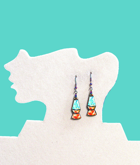 Lava Lamp Shaped Sublimated 1 inch Earrings