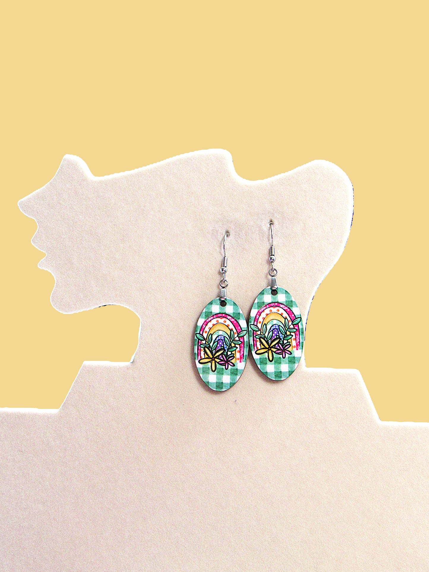 Oval Shaped Sublimated Earrings