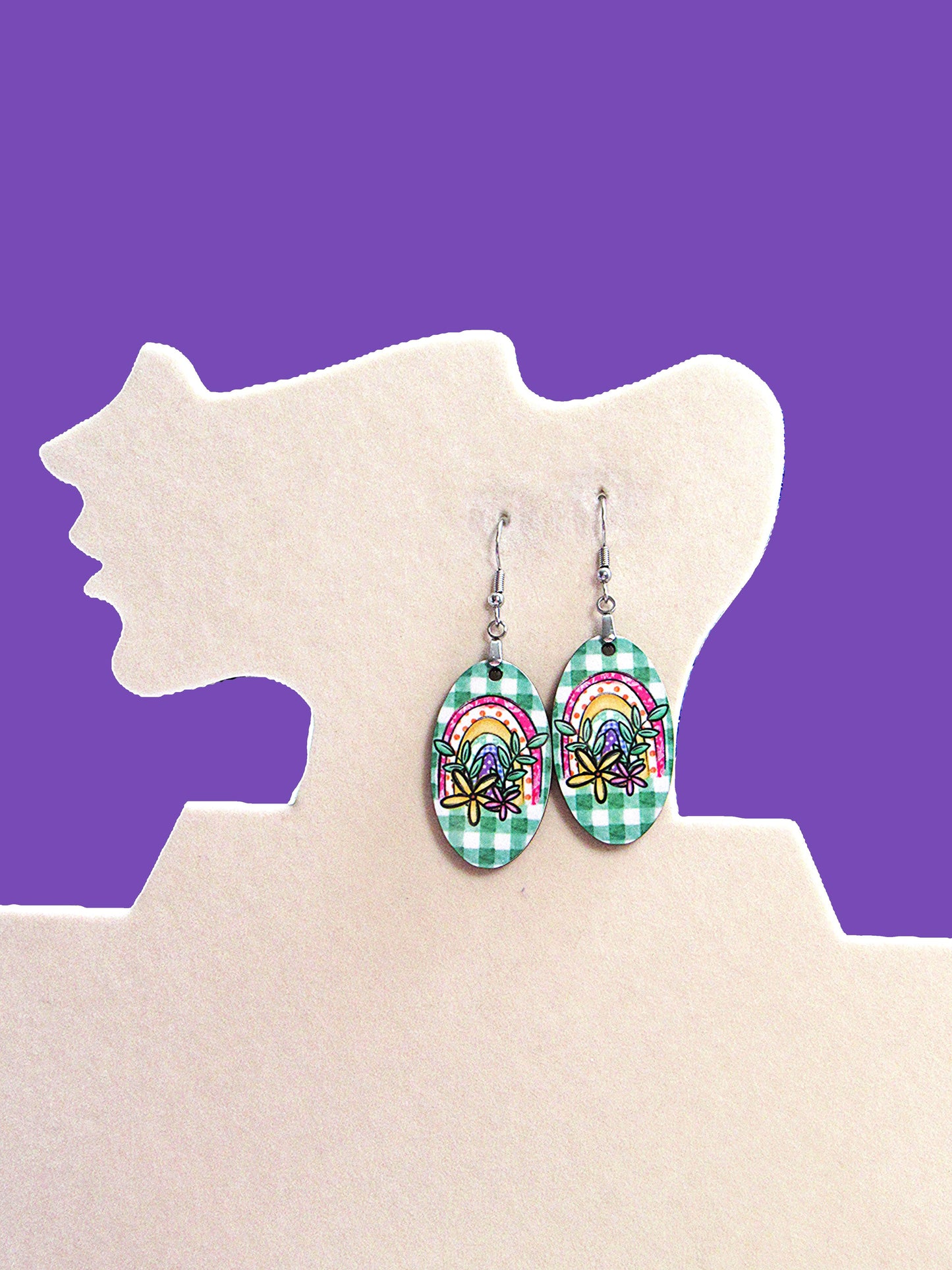 Oval Shaped Sublimated Earrings