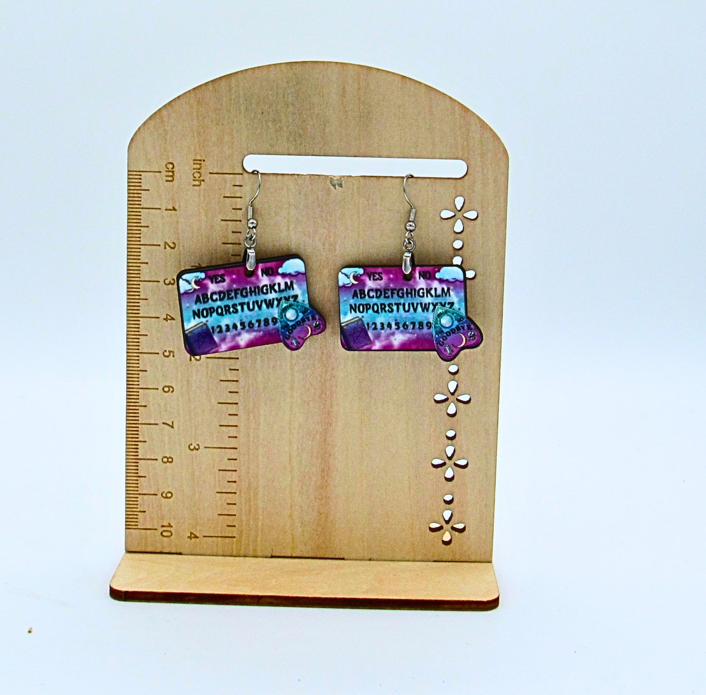 MDF-Ouija Board Shaped Sublimated Earrings 1.5 inch