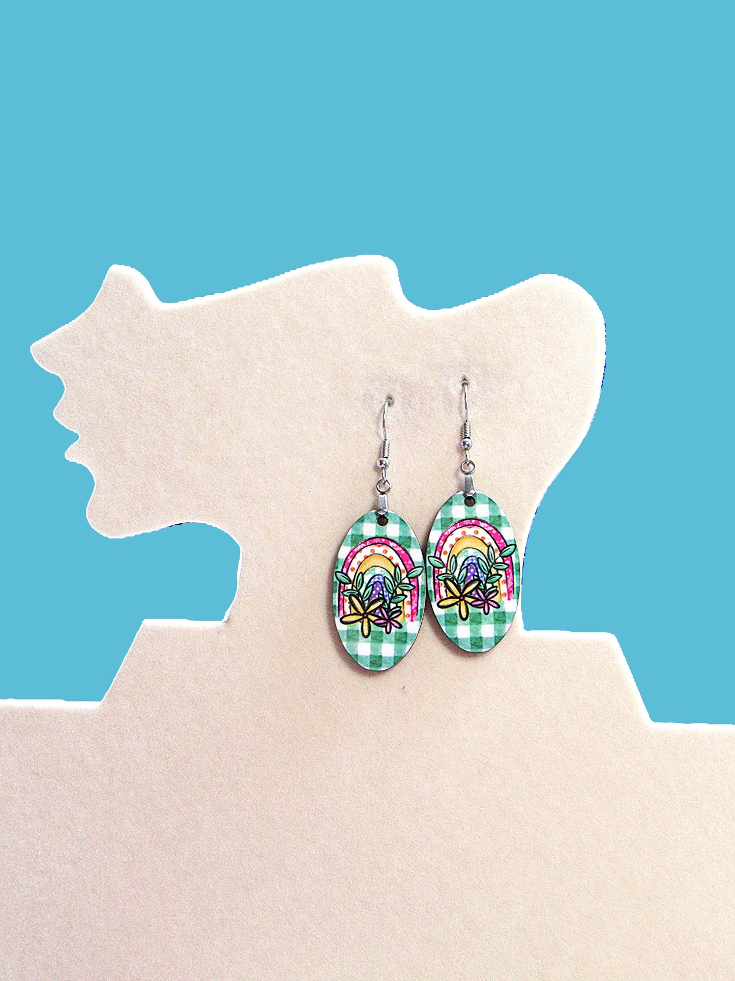 Oval Shaped Sublimated Earrings