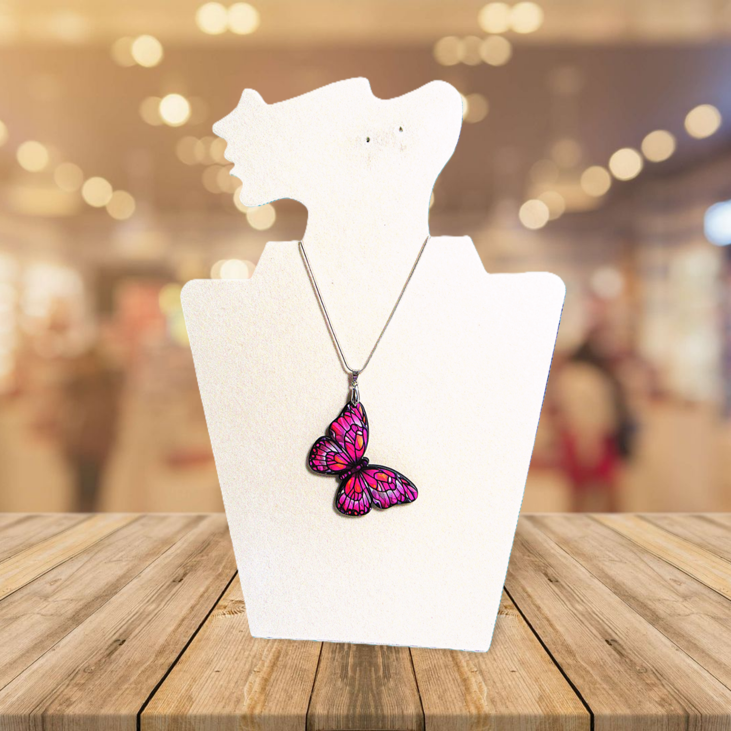 Butterfly Shaped Sublimated Necklace
