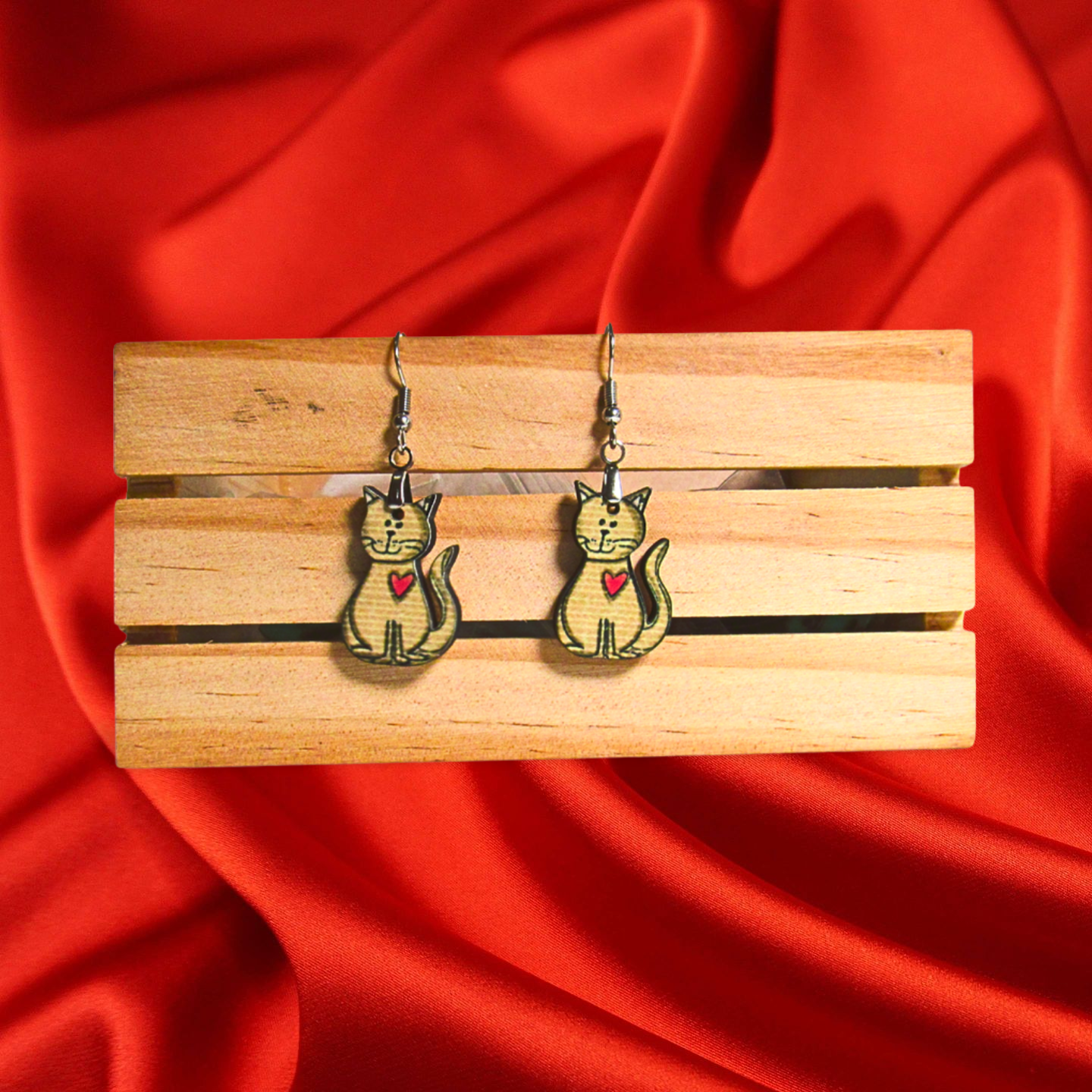 Cat Shaped Sublimated Earrings 1 inch