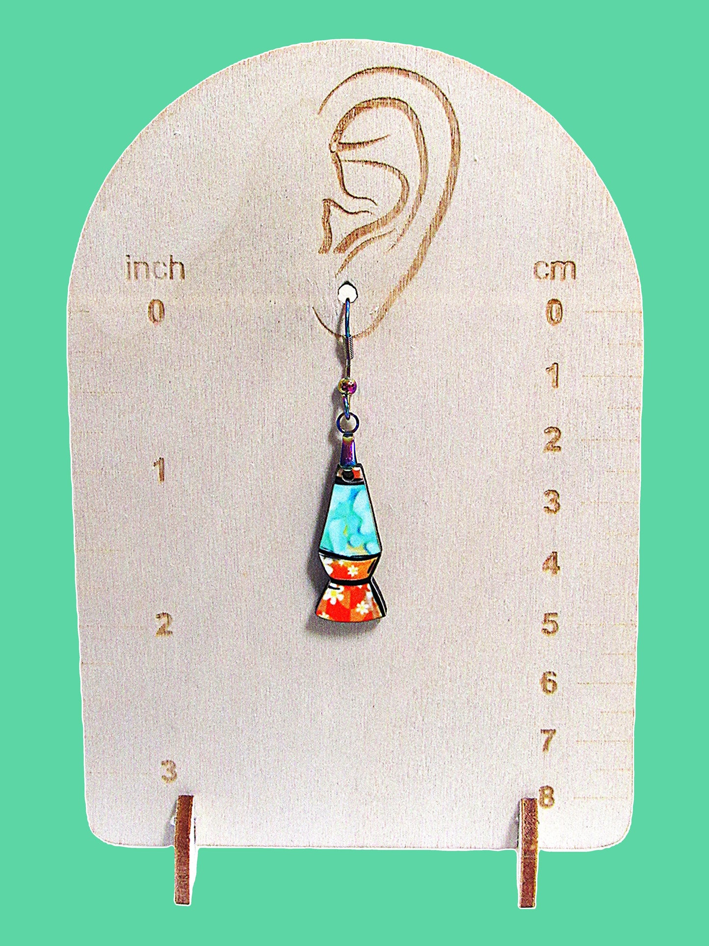 Lava Lamp Shaped Sublimated 1 inch Earrings