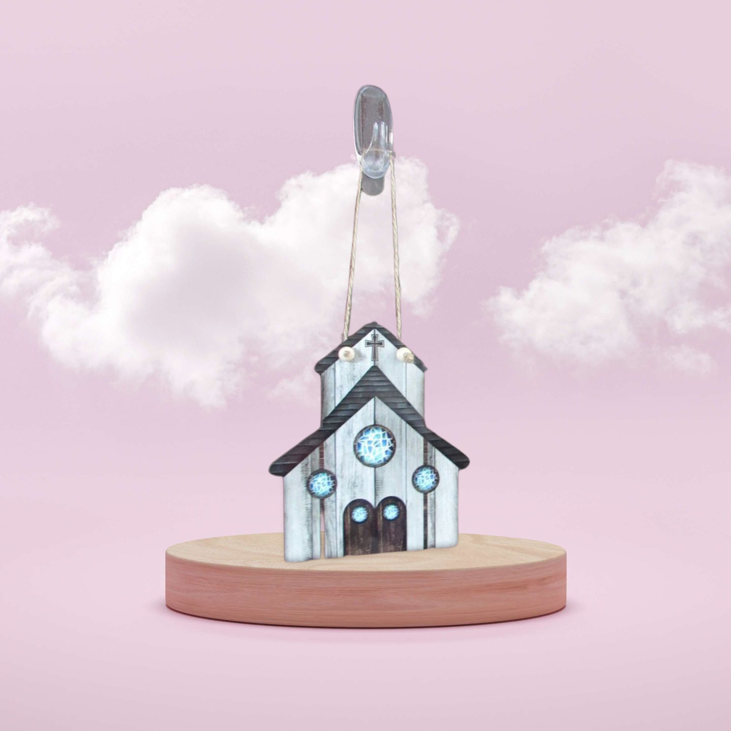 Church Shaped Sublimated Door Hanger