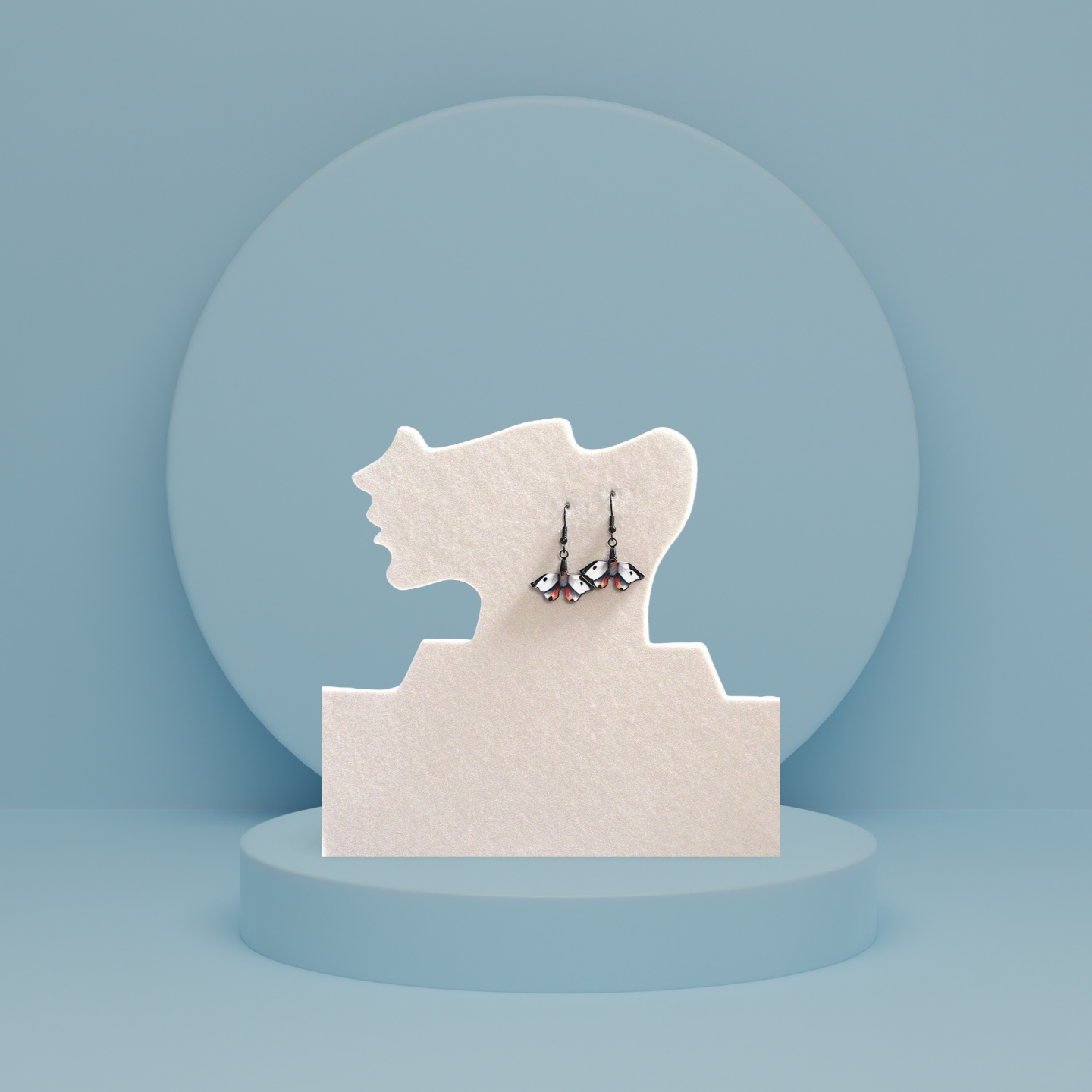 Moth Shaped Sublimated Earrings 1 inch