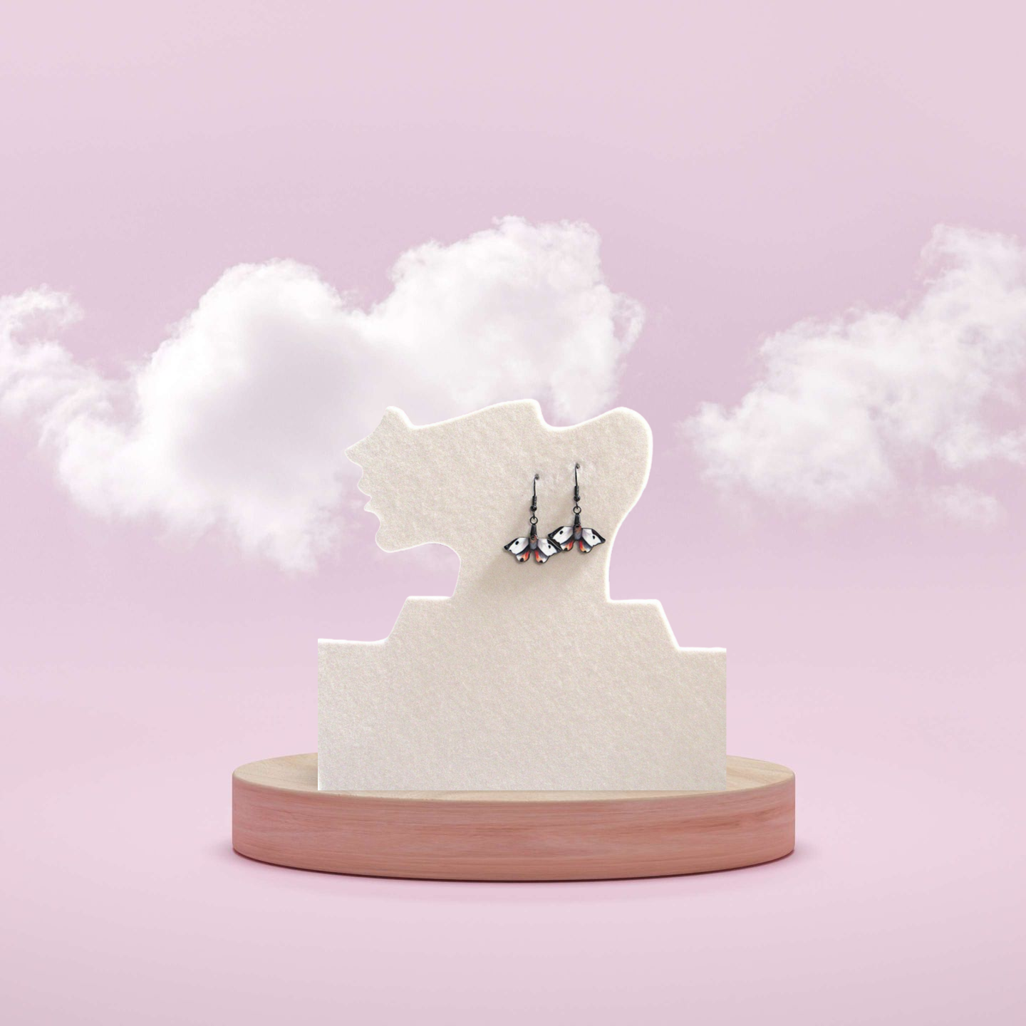 Moth Shaped Sublimated Earrings 1 inch