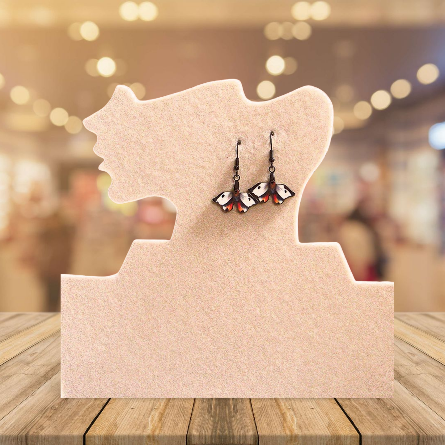 Moth Shaped Sublimated Earrings 1 inch