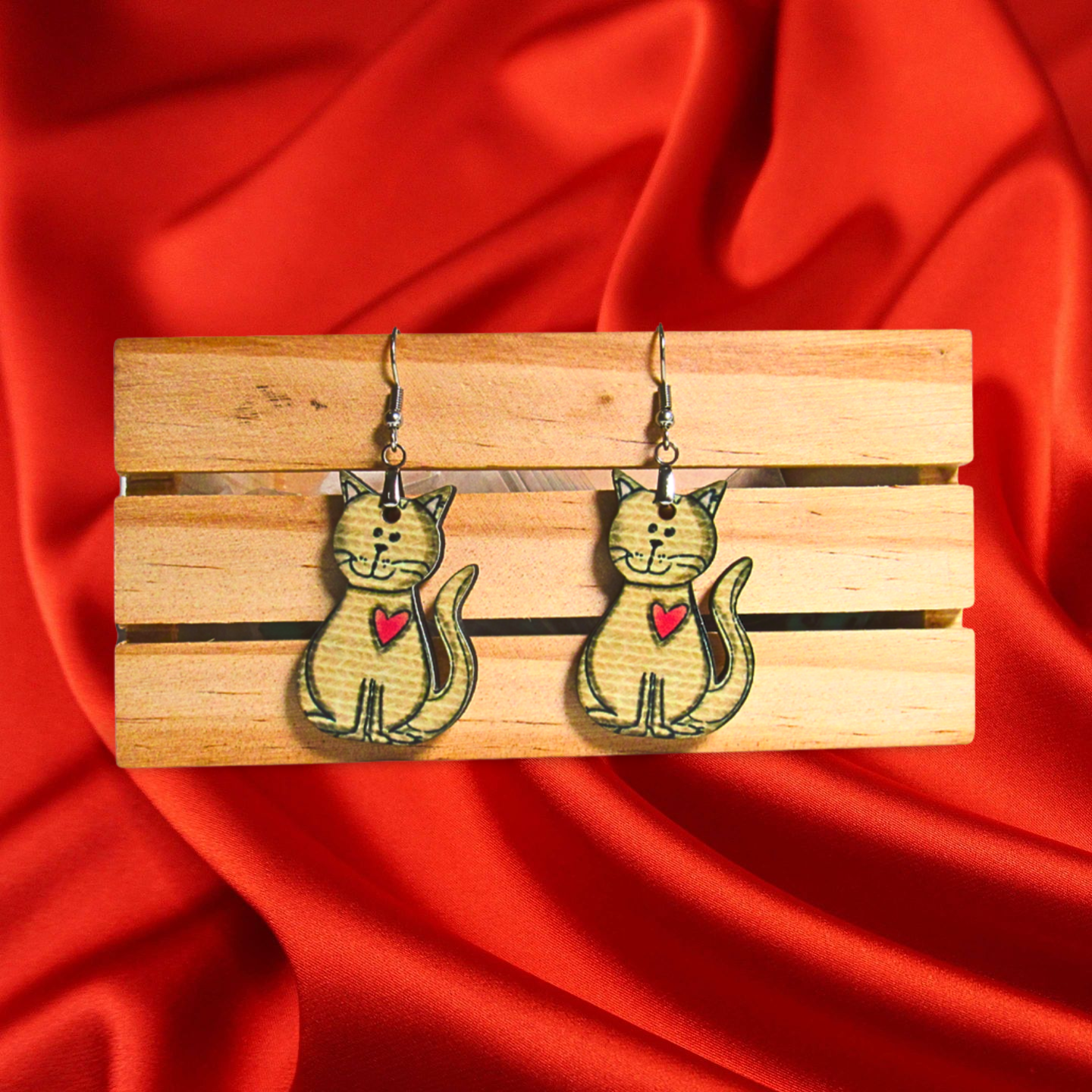 Cat Shaped Sublimated Earrings 1.5 inch