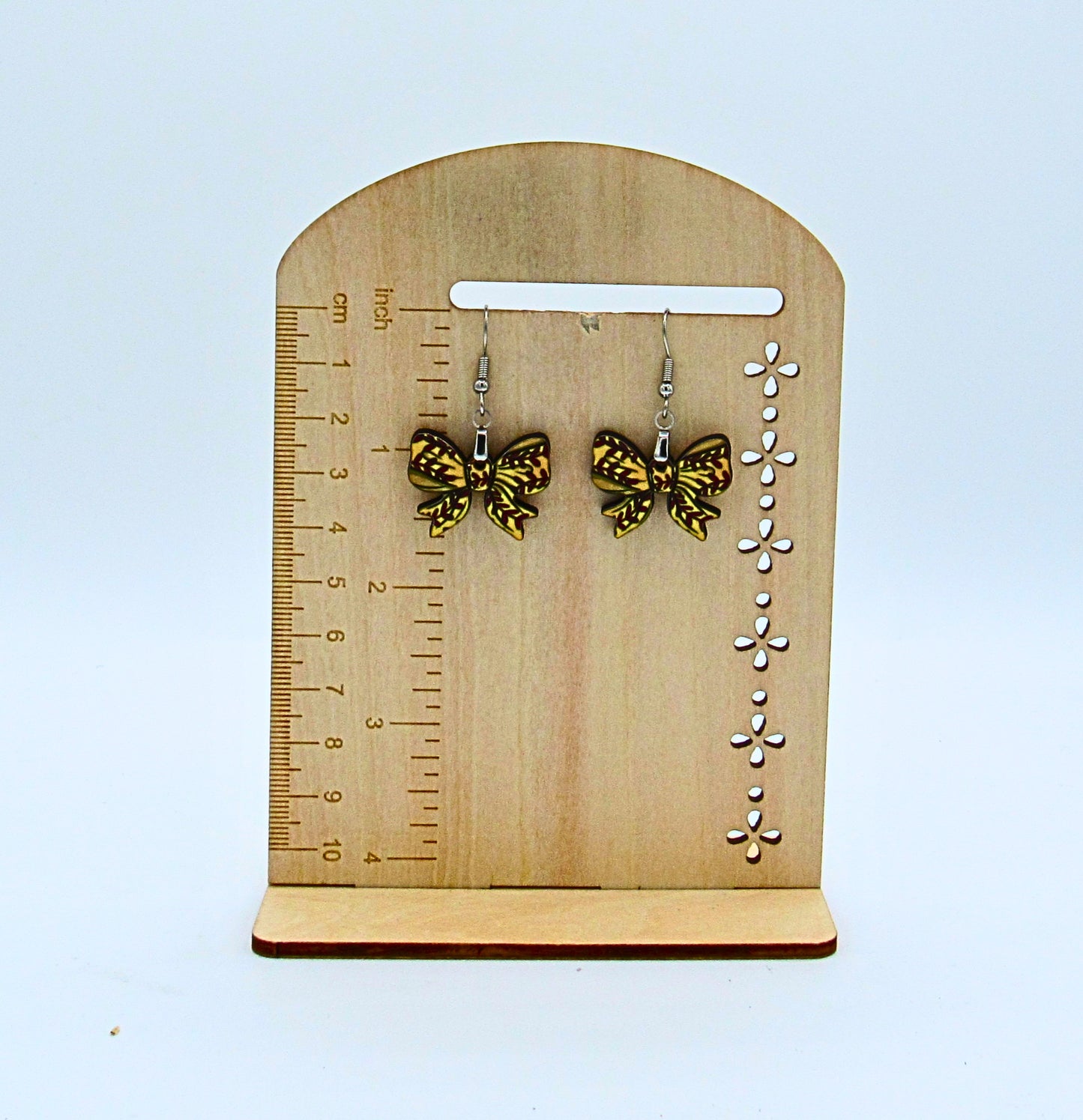 MDF-Bow Shaped Sublimated Earrings 1 inch