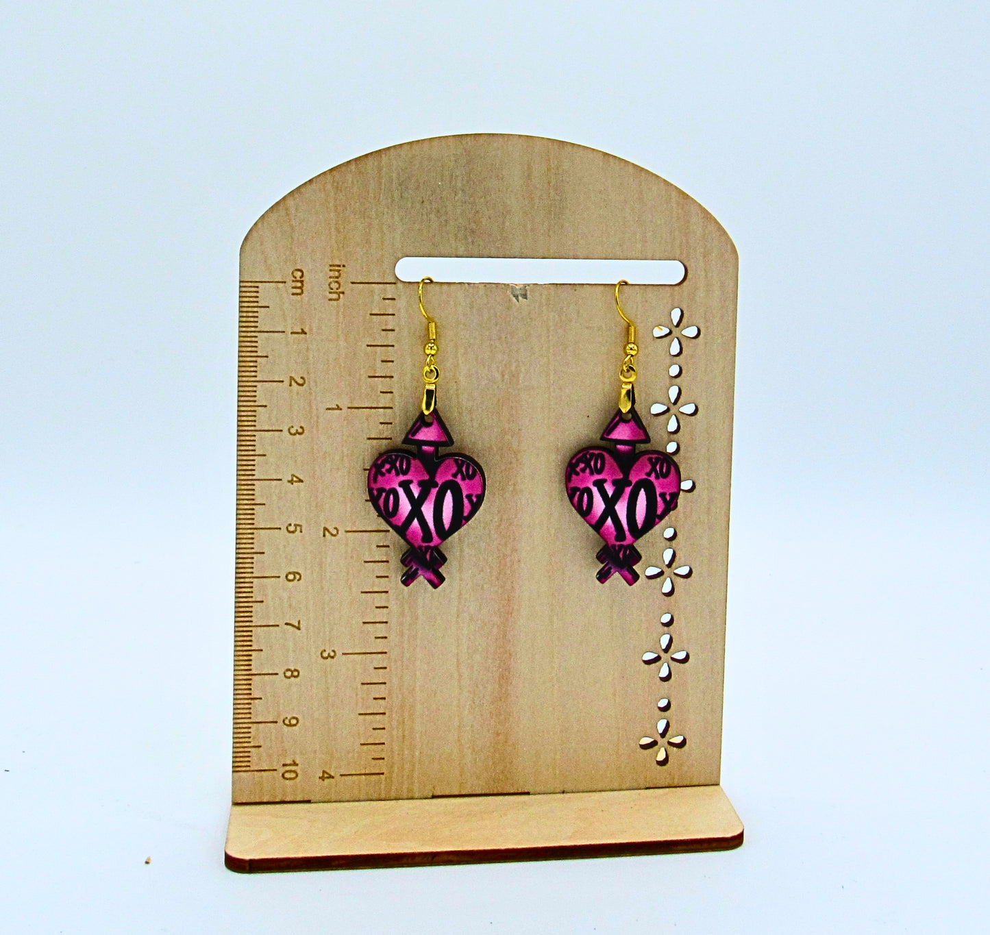 MDF-Heart Arrow Shaped Sublimated Earrings 1.5 inch