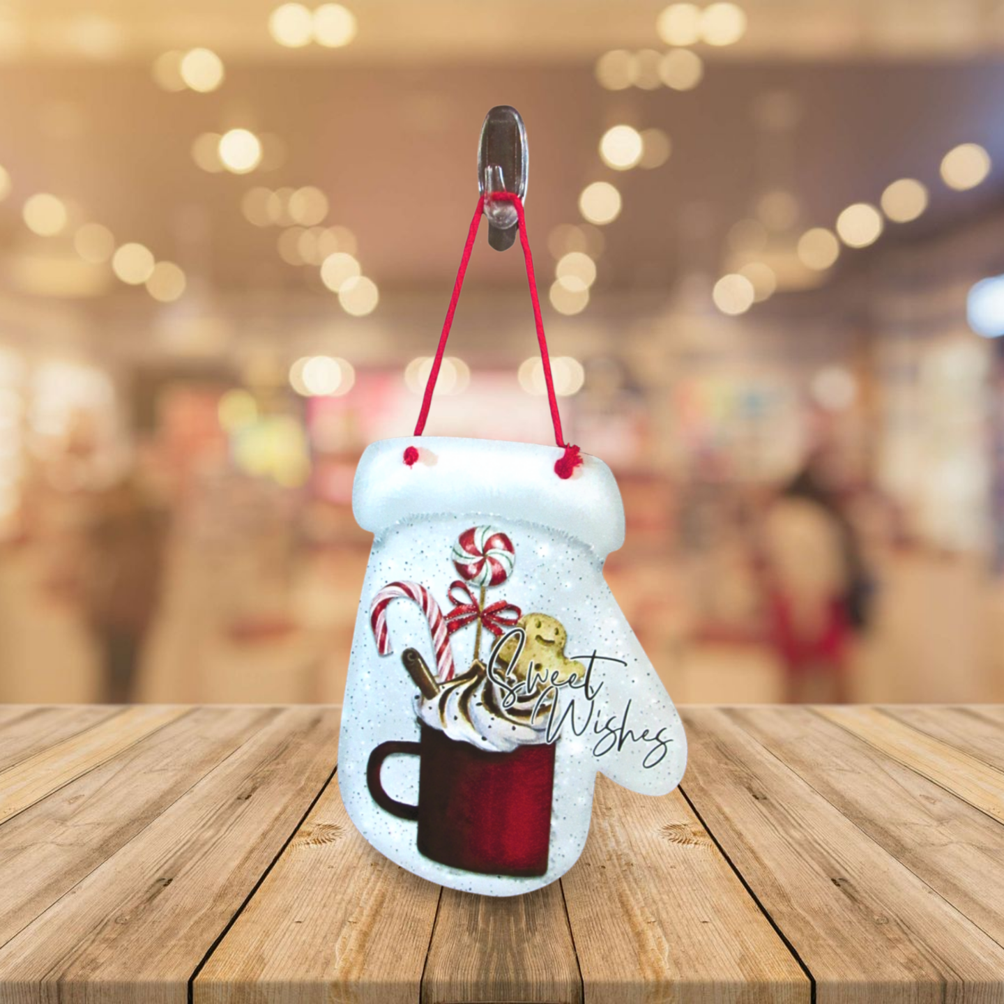 Mitten Shaped Sublimated Door Hanger